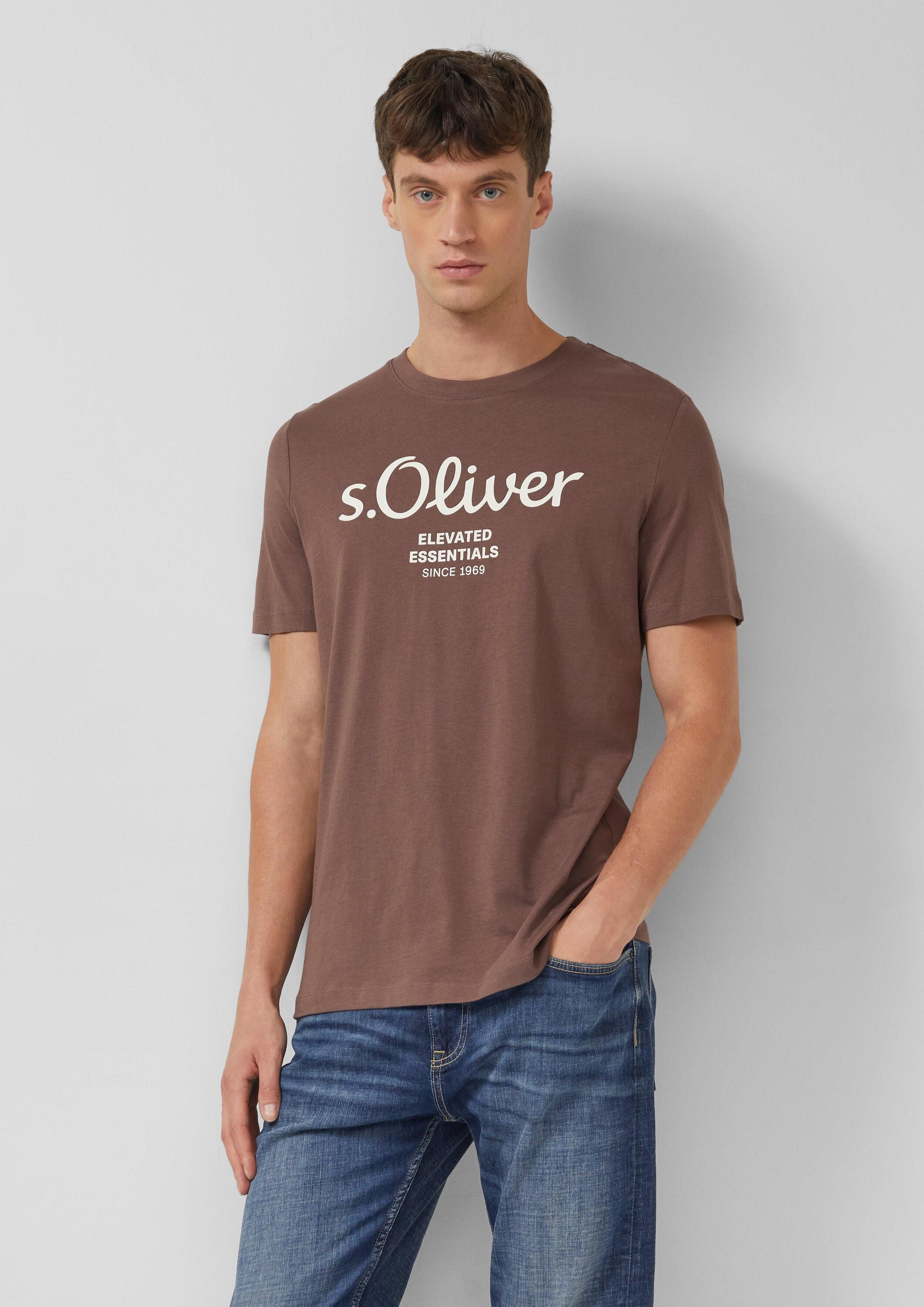 s.Oliver Kurzarmshirt T-Shirt Baumwoll-T-Shirt mit Logo-Print günstig online kaufen