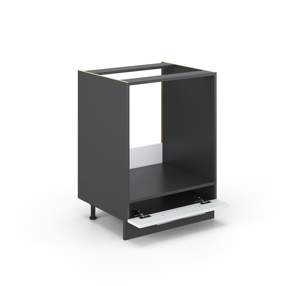 Vicco Herdumbauschrank Fame-Line, Weiß Hochglanz/Anthrazit, 60 cm ohne Arbeitsplatte (1-St) – Bild 5 von 5