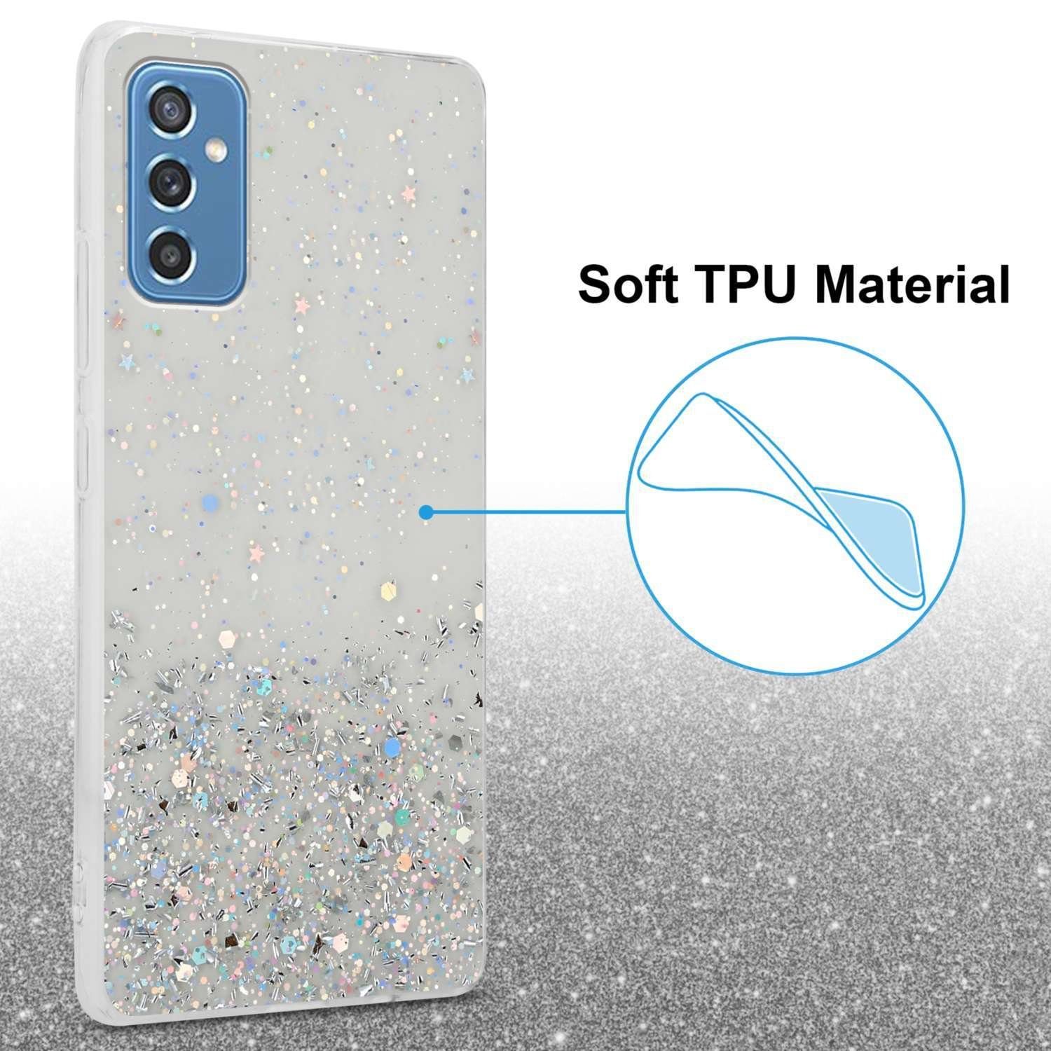 Cadorabo Handyhülle für Samsung Galaxy M52 5G Hülle Samsung Galaxy M52 5G, Flexible TPU Silikon Handy Schutzhülle - Hülle - mit Glitzer