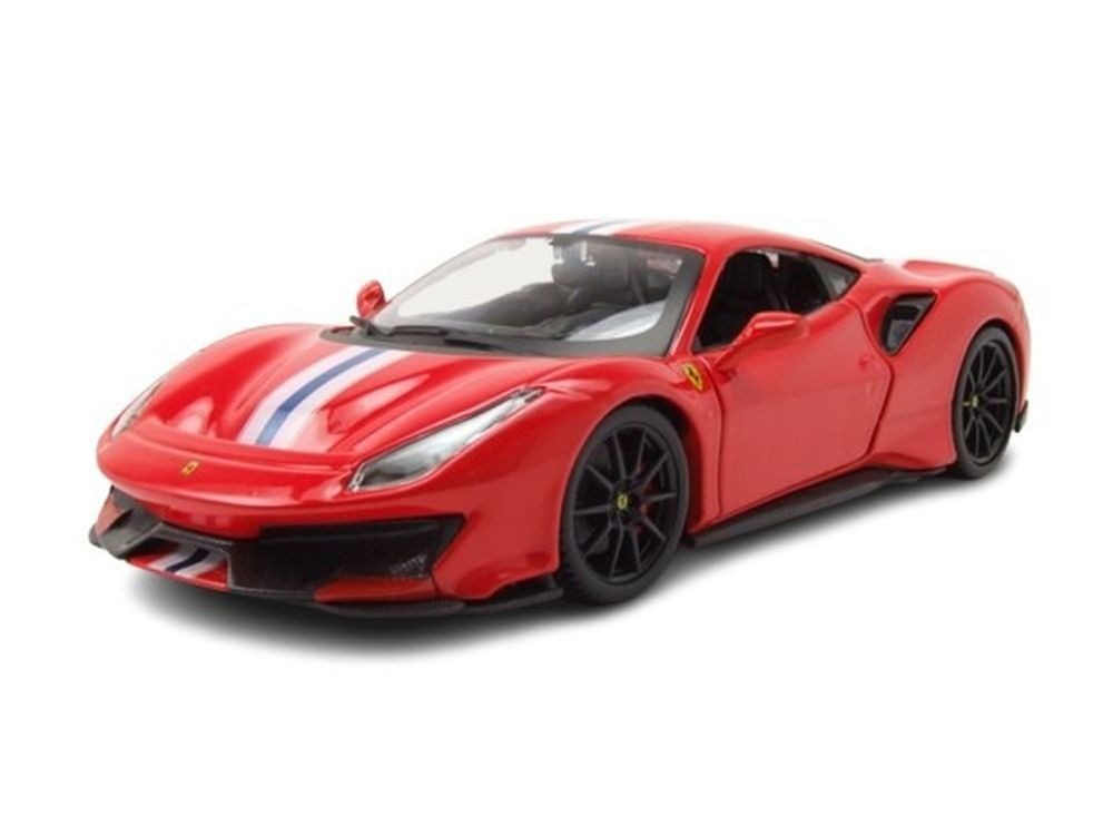 Bburago Modellauto Ferrari 488 Pista 2018 rot, Maßstab 1:24