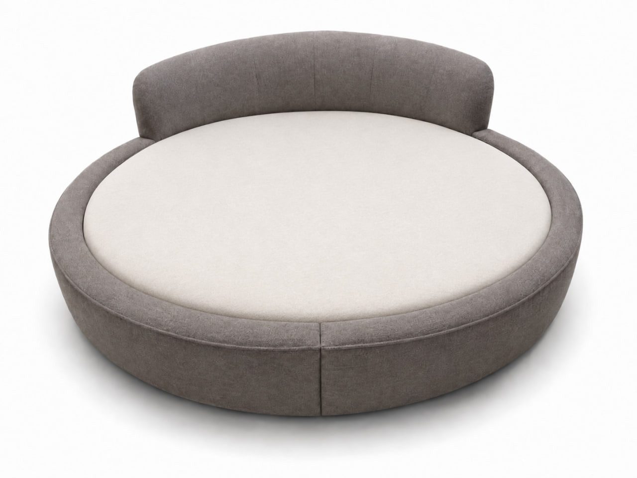 Xlmoebel Polsterbett Luxus Rundbett Elegant Lounge Bett Gemütlich Premium Sofort (1-tlg., Exklusive Dekoration), Rundbett mit elegant geschwungenem Kopfteil für Hotel-Komfort zu Hause
