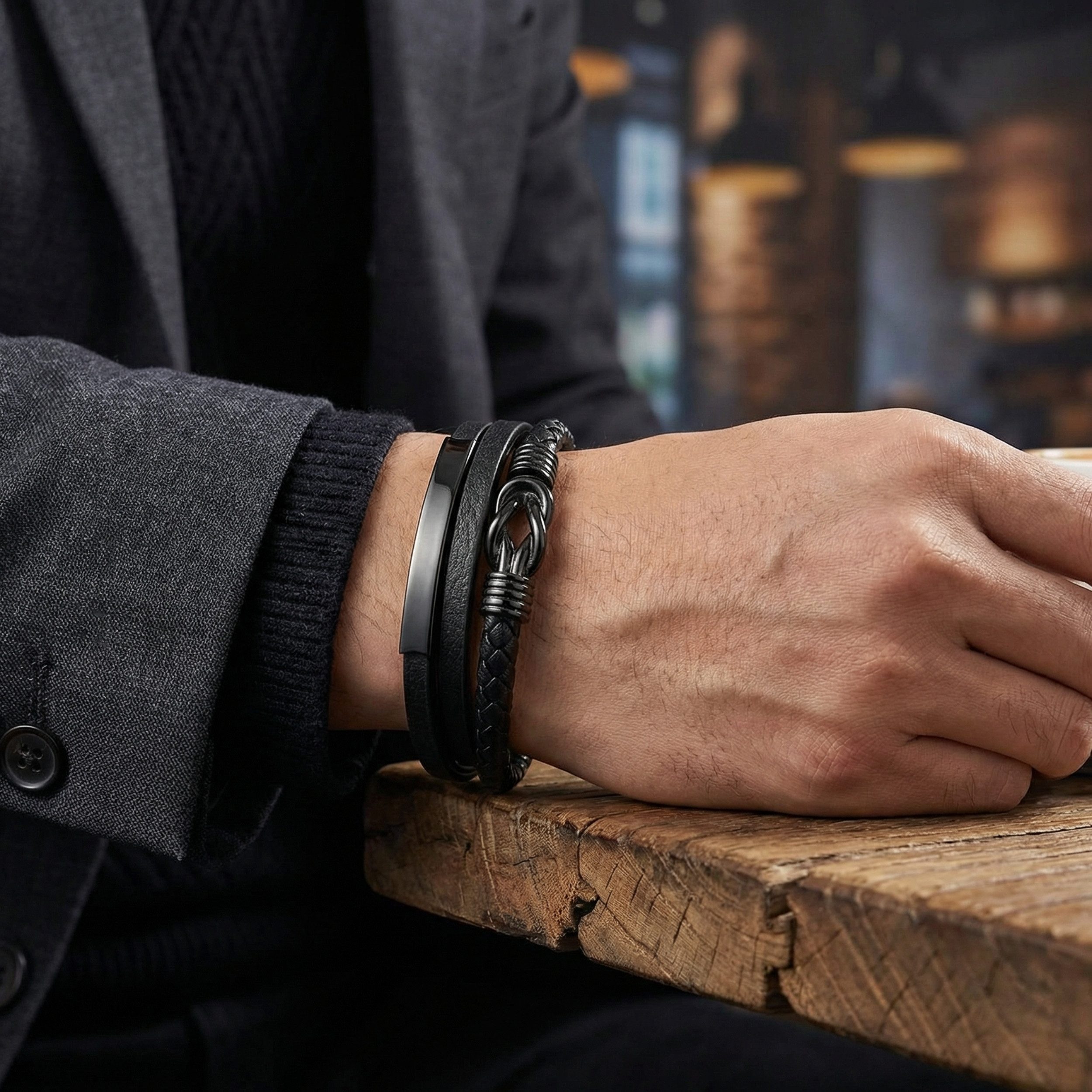UNIQAL.de Lederarmband „APERION“ – Infinity Symbol für Verbindung & Stärke (Unendlichkeit Zeichen, Premium Rindsleder, massiver Edelstahl, Magnetverschluss, Han – Bild 4 von 5
