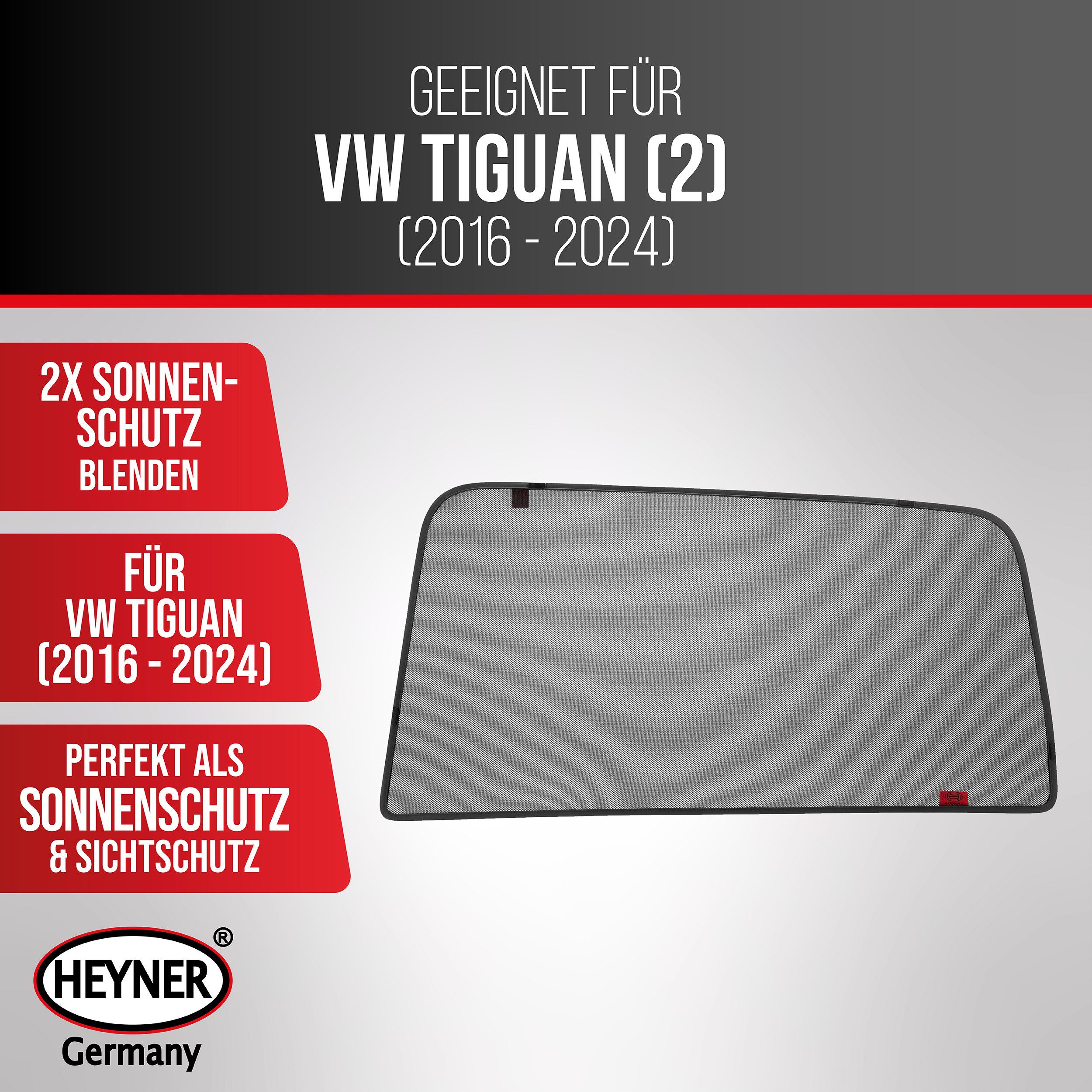 Thumbnail - HEYNER Autosonnenschutz OEM Sonnenschutz HINTEN Kompatibel für VW Tiguan (2016), (Set, 1-St)