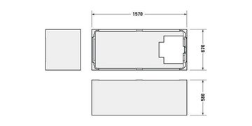 Duravit Badewanne Badewanne D-NEO Einbauversion 1 RS 1600x700mm weiß 1600 x 700 mm weiß