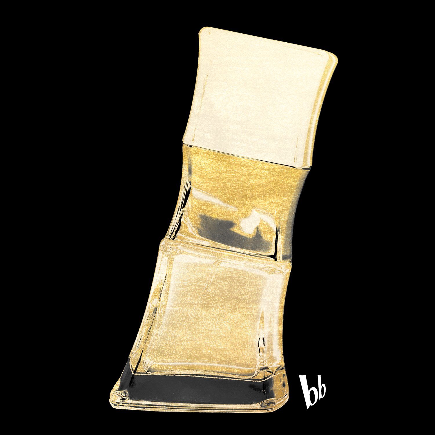 Bruno Banani Acrylglasbild Flakon Parfum Bruno Banani - Acrylbilder mit Blattgold veredelt, (1 St), Goldveredelung, Handgearbeitet, Gerahmt, Edel