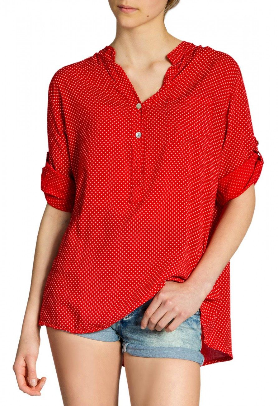 Caspar Shirtbluse BLU013 Damen Bluse gepunktet günstig online kaufen