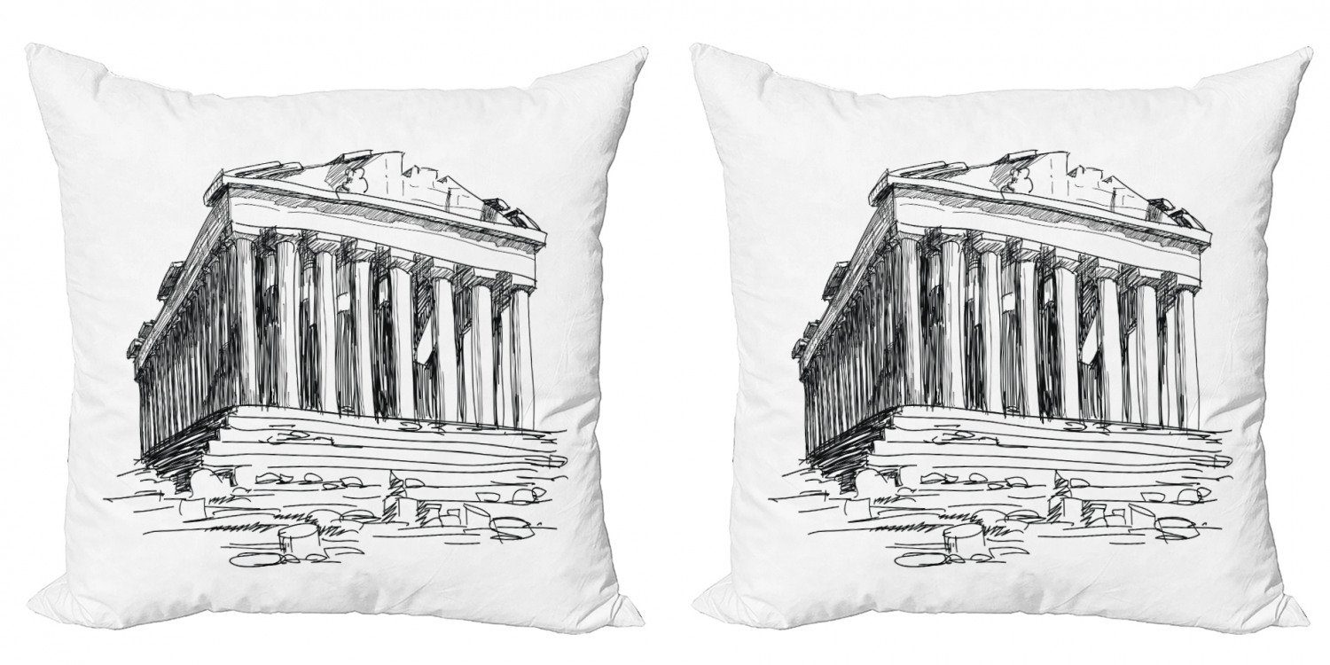 Kissenbezüge Modern Accent Doppelseitiger Digitaldruck, Abakuhaus (2 Stück), altertümlich Griechischen Pantheon Sketch