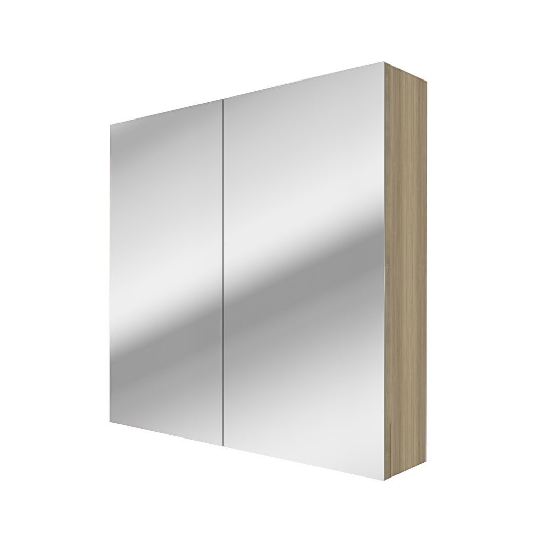 AcquaVapore Badezimmerspiegelschrank Spiegelschrank Badspiegel Badezimmer Spiegel City 80cm braun Eiche