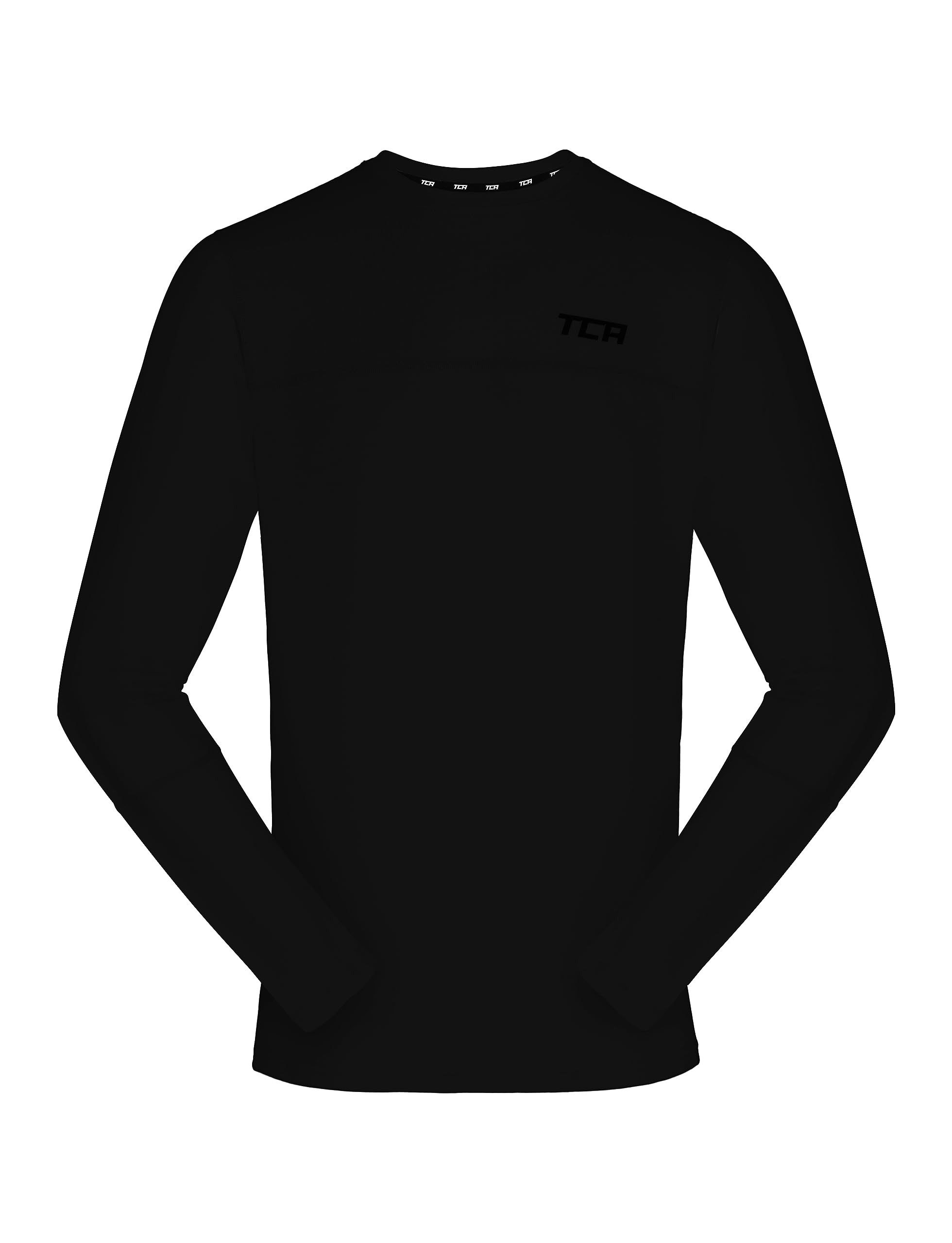 TCA Trainingsshirt TCA Jungen Langarm Laufshirt - Schwarz, 6-8 Jahre (1-tlg)
