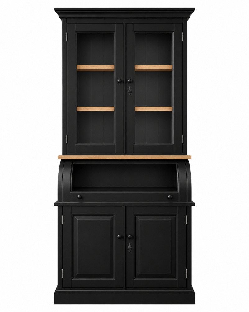 Wohnpalast Buffet Buffet Schrank Berlin 100 cm mit Eiche schwarz Landhaus- Stil