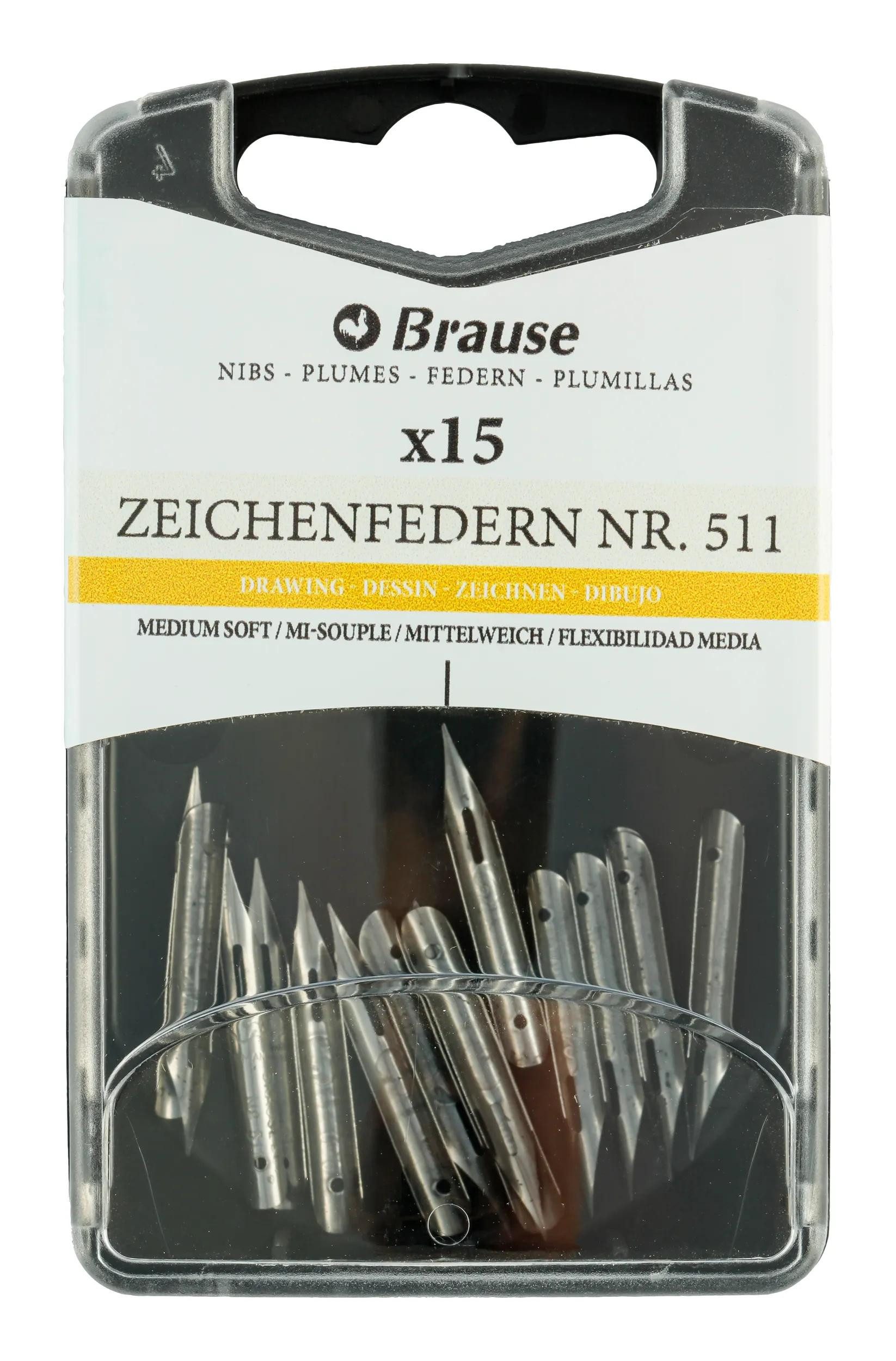 Kalligraphie-Stift Schachtel mit 15 Zeichenfedern mittelfest und sehr fein (511B) 150511B