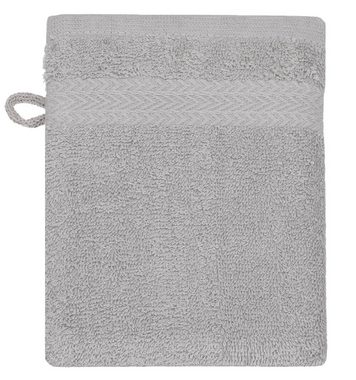 Betz Waschhandschuh 10 Stück Waschhandschuhe Premium 100% Baumwolle Waschlappen Set 16x21 cm Farbe schwarz und Silbergrau