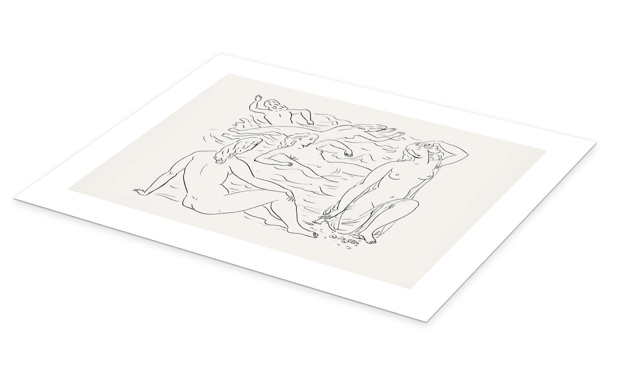Posterlounge Wandbild Schwimmenden Frauen am Strand, Leo Gestel, erhältlich als Poster, Leinwandbild, Wandsticker oder Acrylglasbild