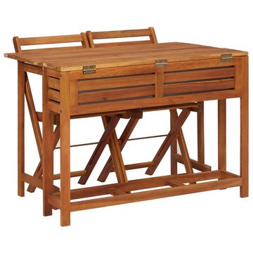 furnicato Hochbeet Gartentisch mit und 2 Stühlen Massivholz Akazie