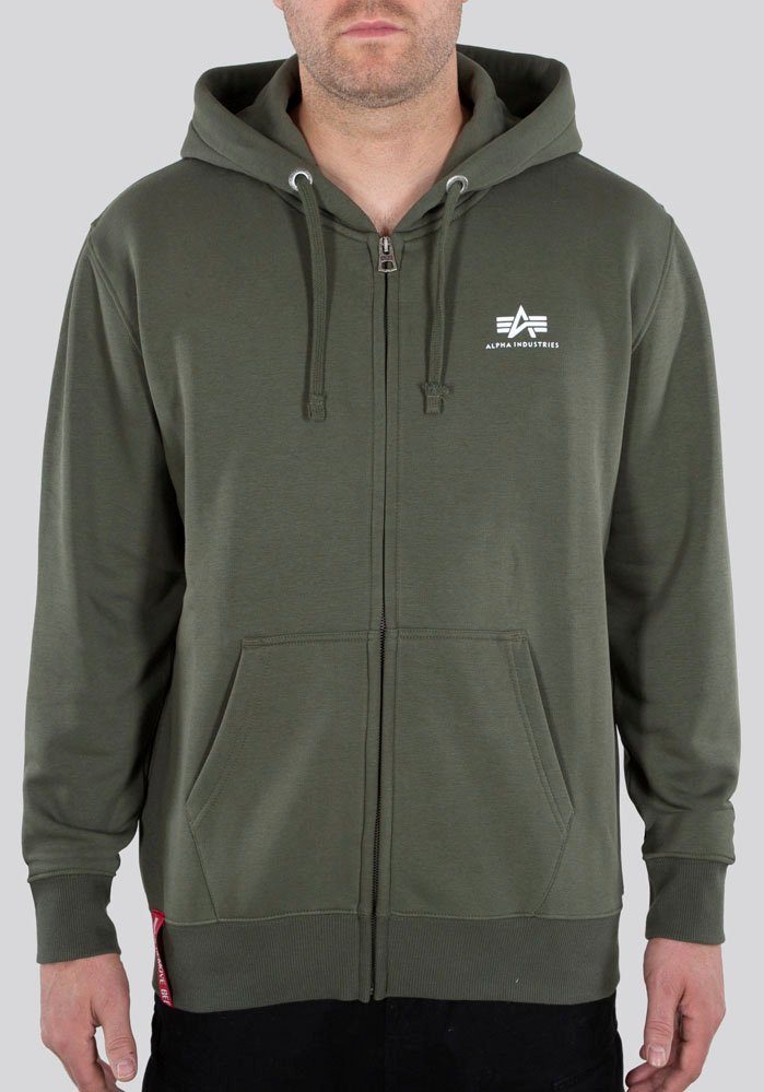 Alpha Industries Kapuzensweatjacke Basic Zip Hoody SL Baumwollmischung, regular fit