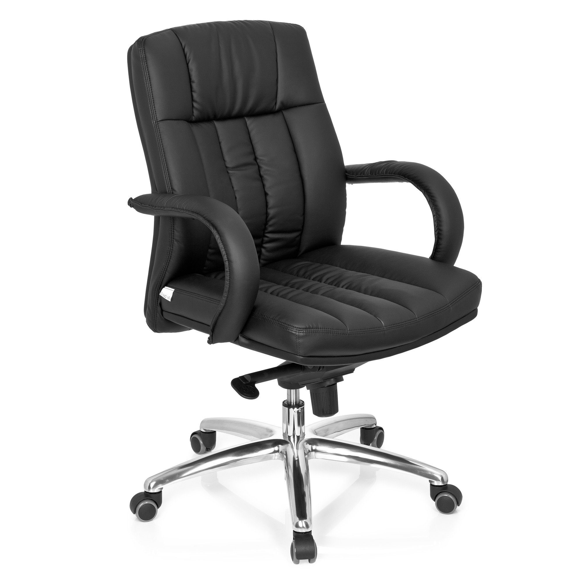 hjh OFFICE Drehstuhl XXL Drehstuhl XXL mit G 100 Bürostuhl St), Schwarz Armlehnen Chefsessel ergonomisch Kunstleder (1