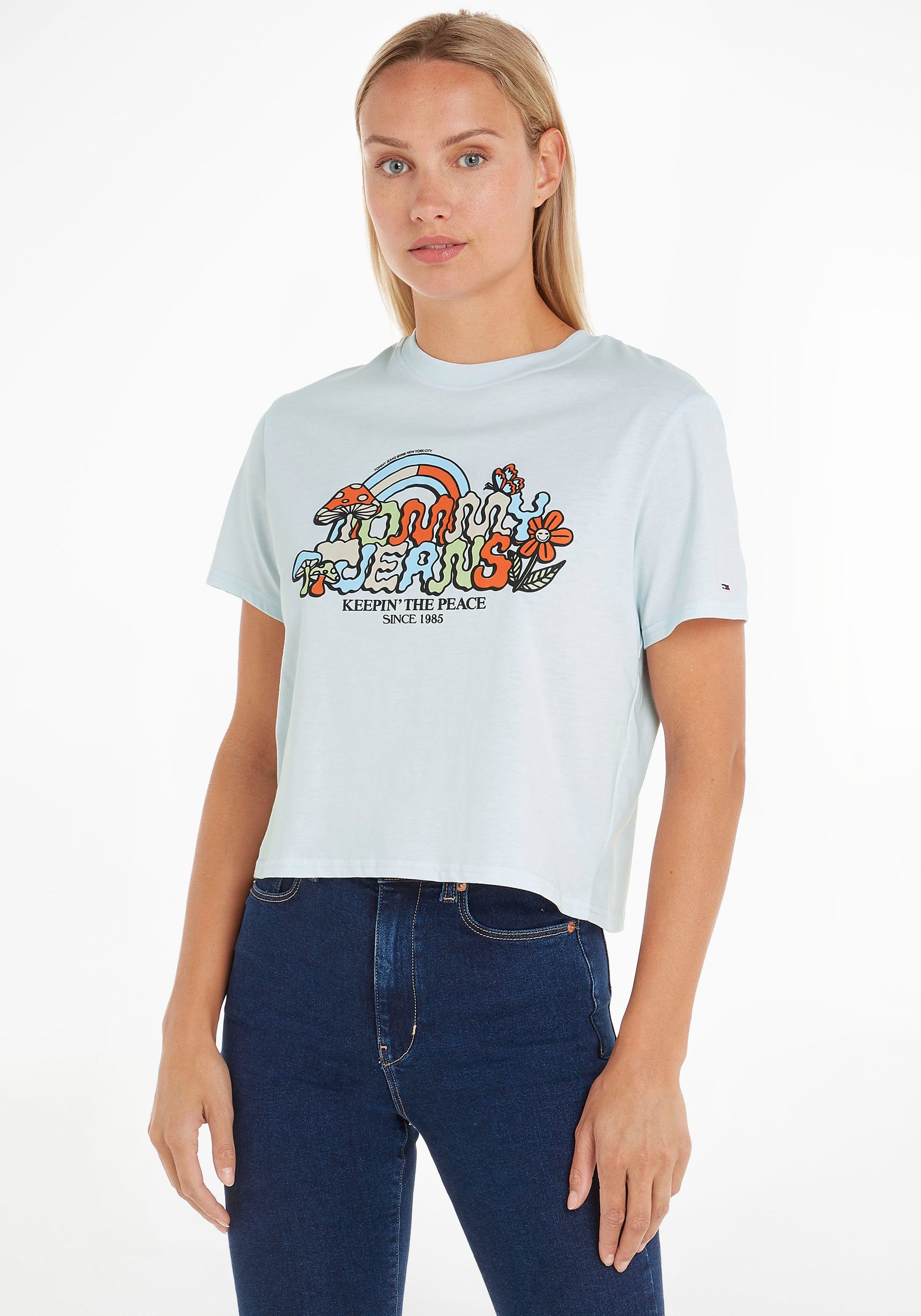 Tommy Jeans T-Shirt TJW CLS HOMEGROWN 1 TEE mit Vintage Logodruck im  70er-Jahre Stil