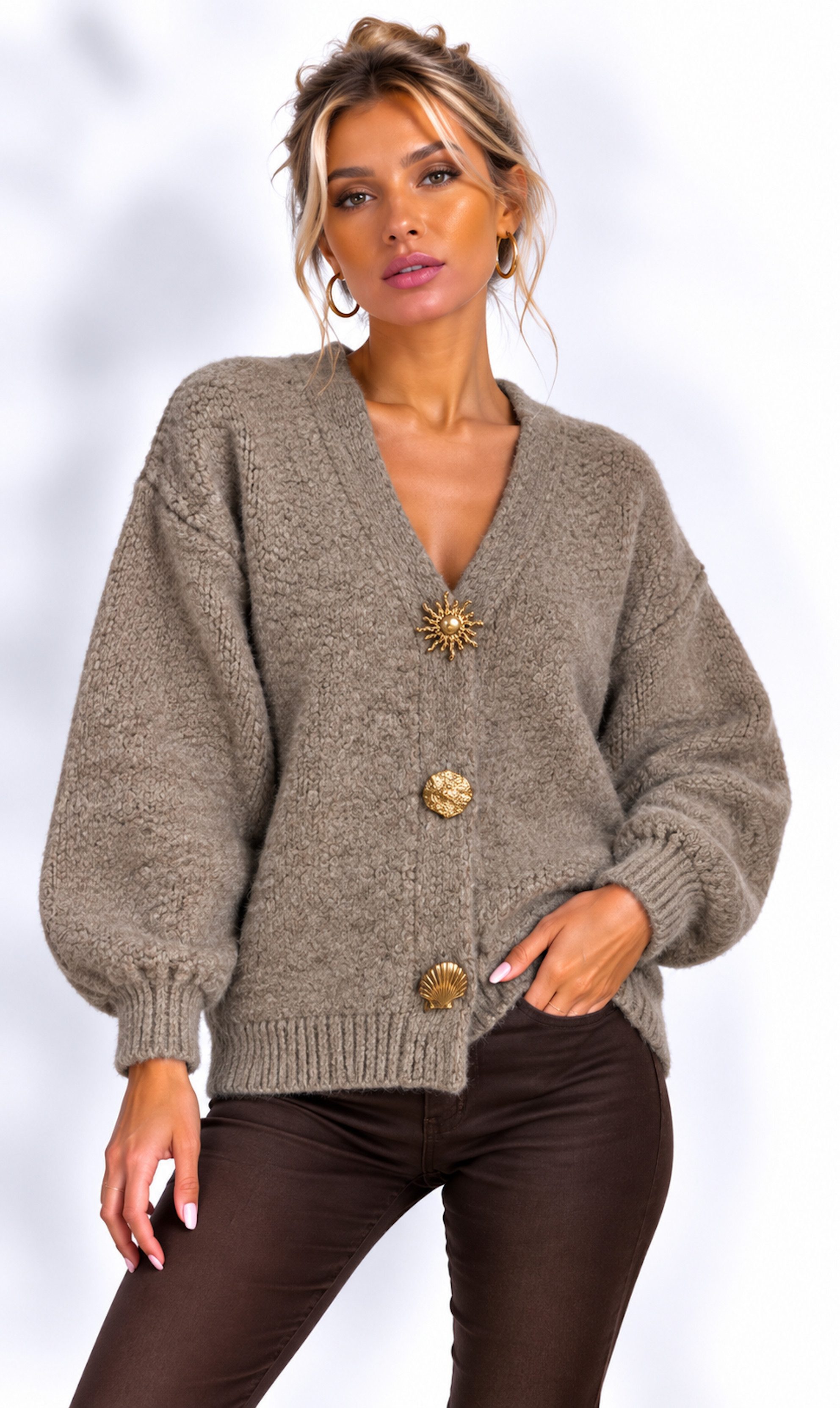 Worldclassca Cardigan WORLDCLASSCA Strickjacke Oversize Cardigan Strickpulllover Fashion Neue Kollektion - Stilvolle und gemütliche Strickmode für Damen