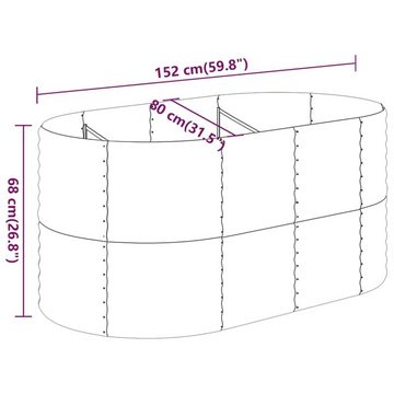 furnicato Hochbeet Pulverbeschichteter Stahl 152x80x68 cm Grau