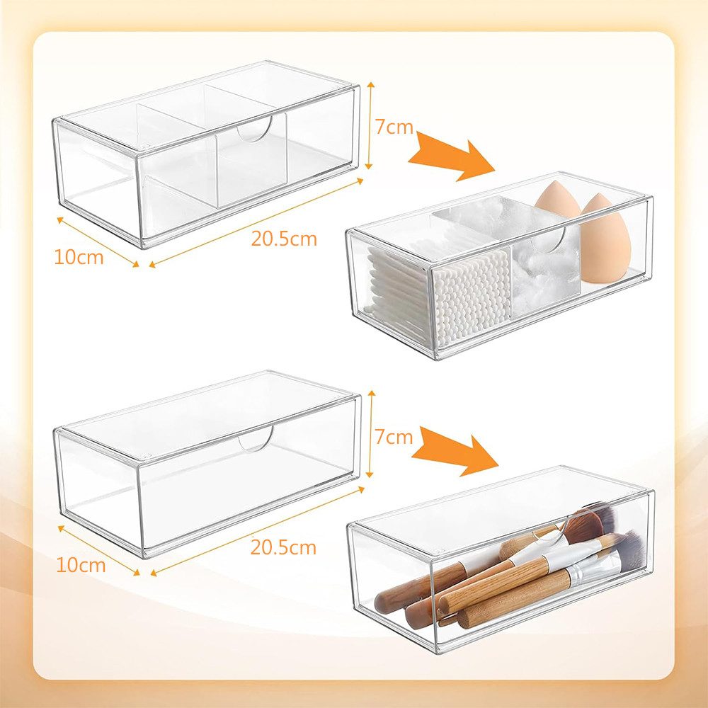 NUODWELL Badorganizer 2 Stück Badezimmer Organizer Mini mit Schubladen, Sta günstig online kaufen