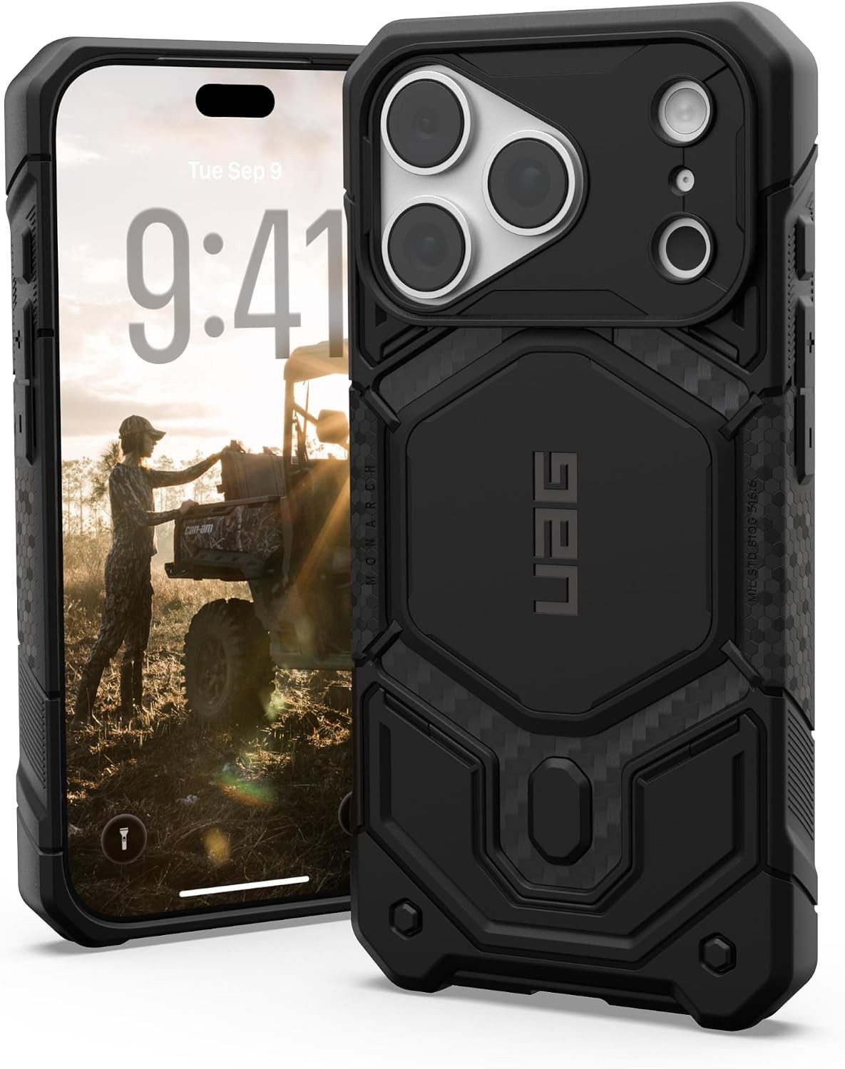 Urban Armor Gear Handyhülle Monarch Pro MS Case - Apple iPhone 18 Pro / iPhone 17 Pro Hülle, Premium Materialien, 5fach Falltest Standards nach MIL STD 810G 516.6