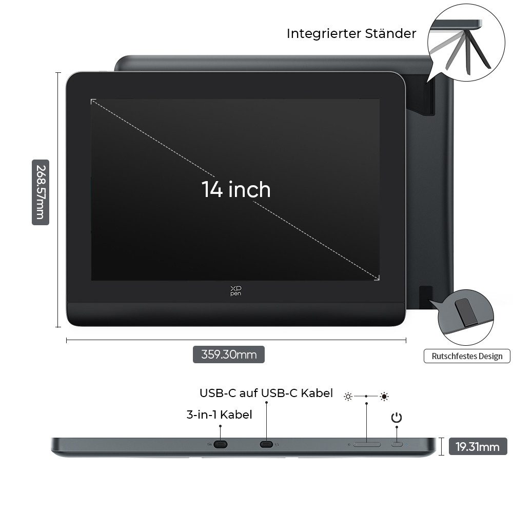 XP-PEN Artist Pro 14 2rd Grafiktablett (14", 16000 Druckstufen)