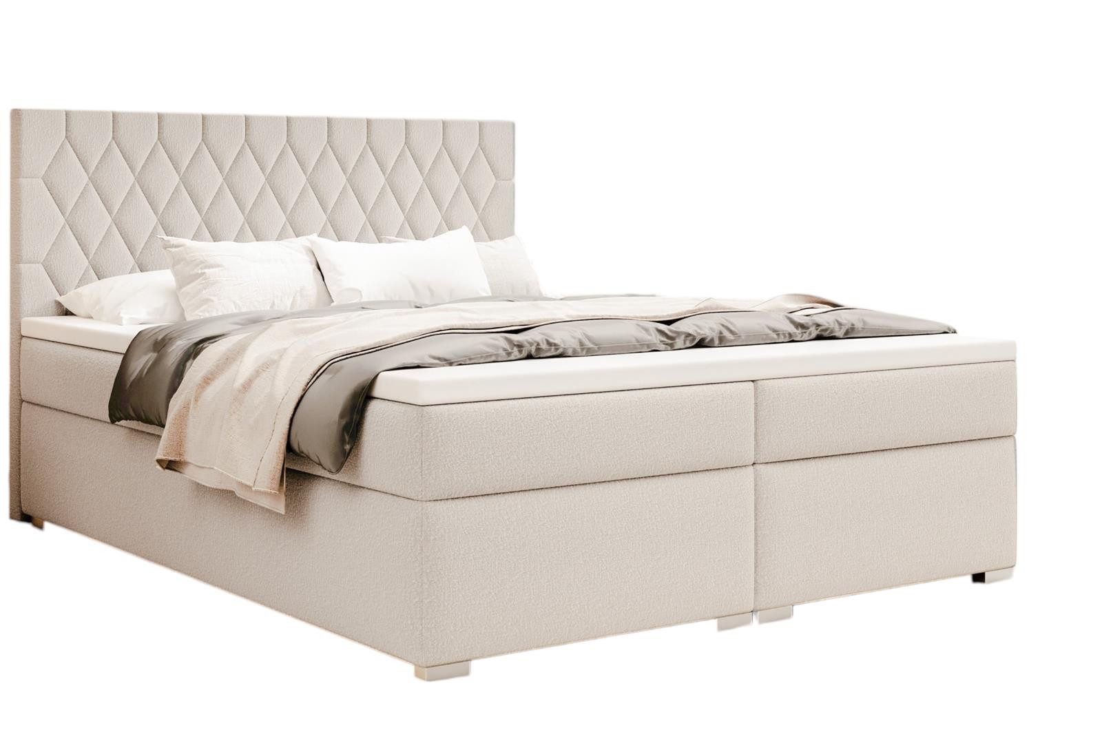 Compleo Boxspringbett mit abgerundetes Kopfteil, Designerbett, günstig online kaufen