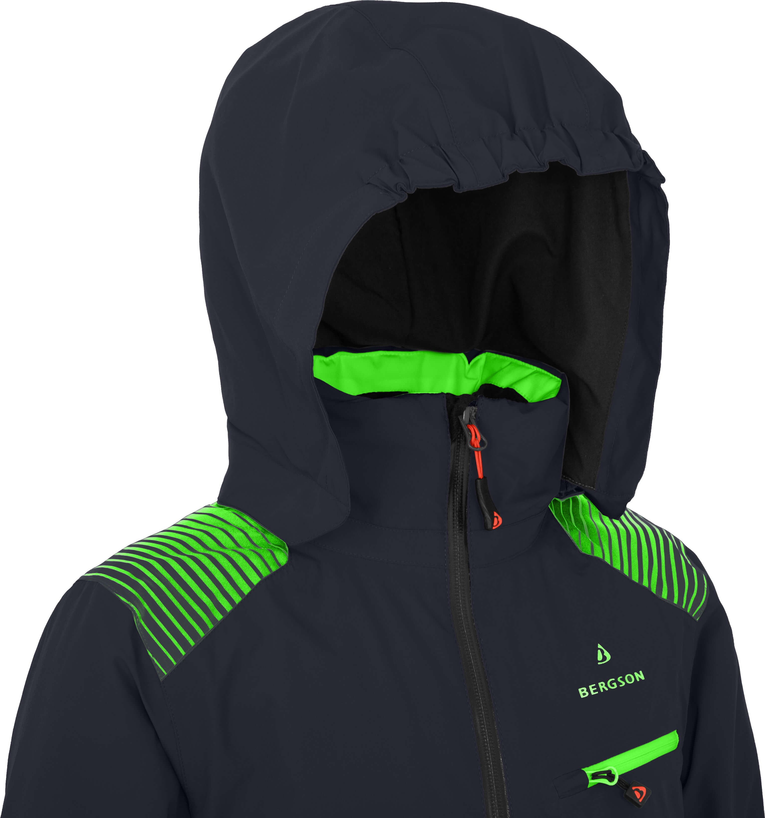 Bergson Skijacke VEIKO Kinder Skijacke, warm, funktional und stylisch, Normalgrößen, Nacht b