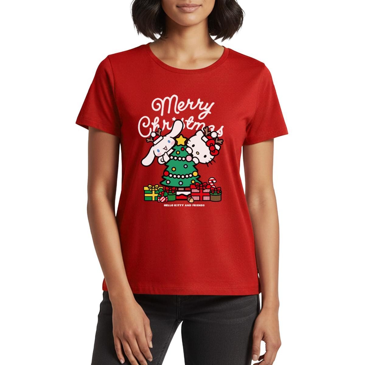 T-Shirt Hello Kitty Und Cinnamoroll Weihnachten Frauen Premium T-Shirt