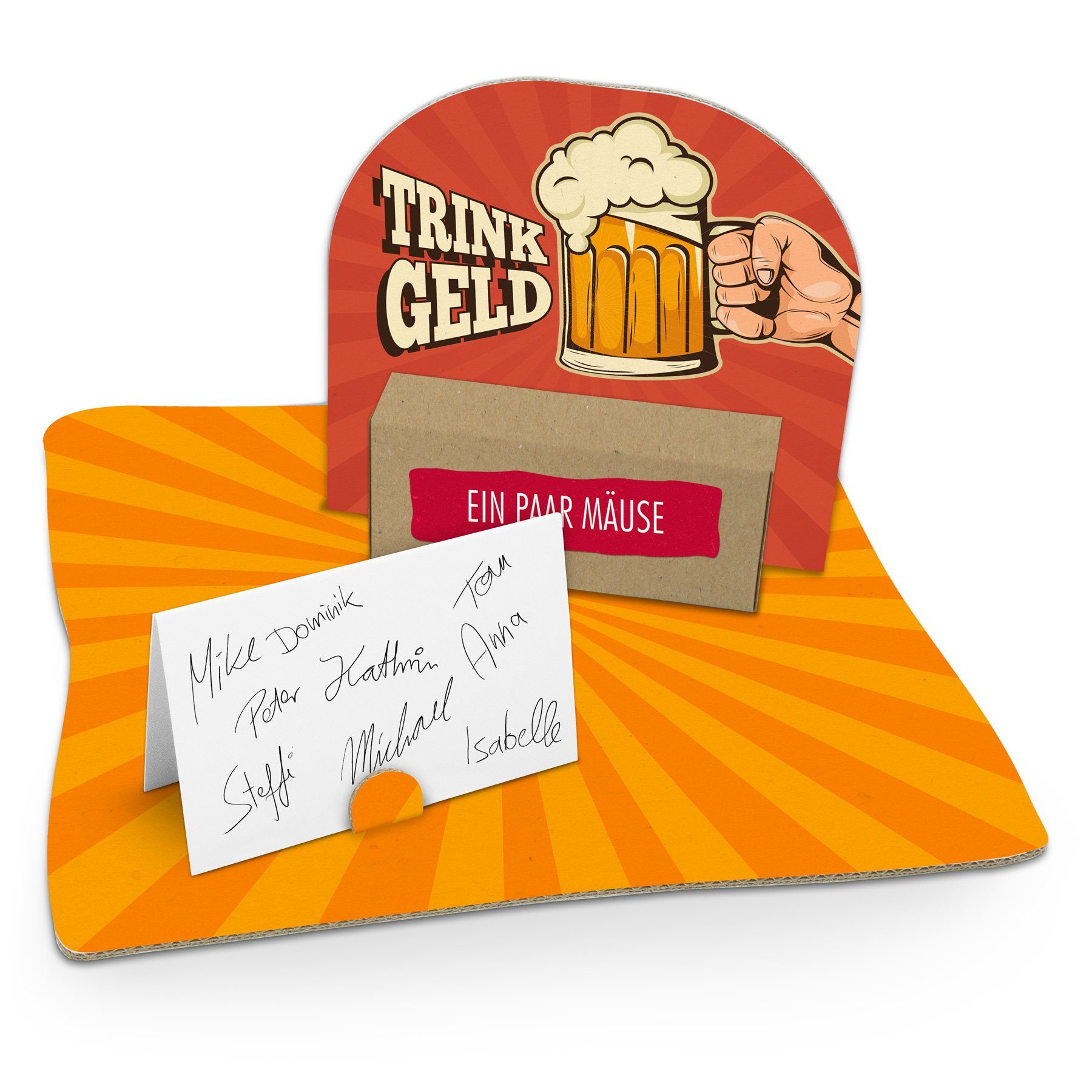 itenga Grußkarten itenga Geldgeschenkverpackung Bier / Trinkgeld (Motiv 86) mit Bodenpla