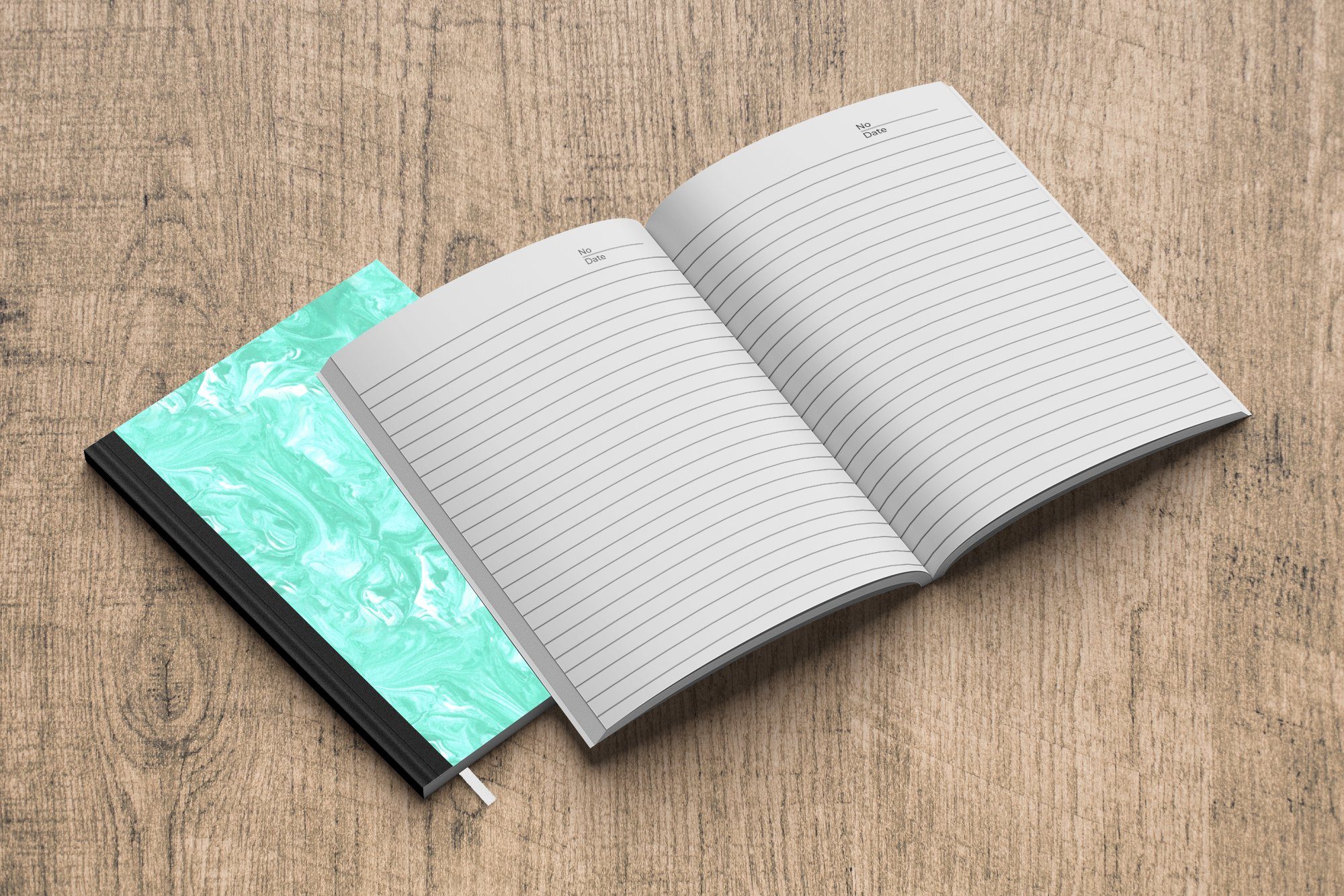 - Tagebuch, Notizheft, Seiten, Farbe Blau Marmor Notizbuch Merkzettel, Design, A5, - 98 Journal, - Haushaltsbuch MuchoWow