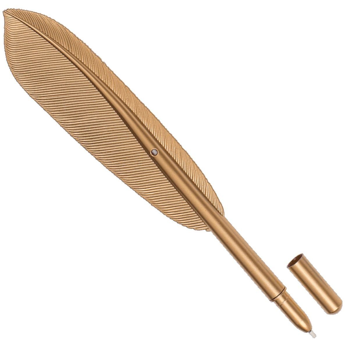 Marabellas Shop Kugelschreiber Kugelschreiber als Feder aus Kunststoff 21 cm mit schwarzer Schrift, (1-tlg), wiederbefüllbar
