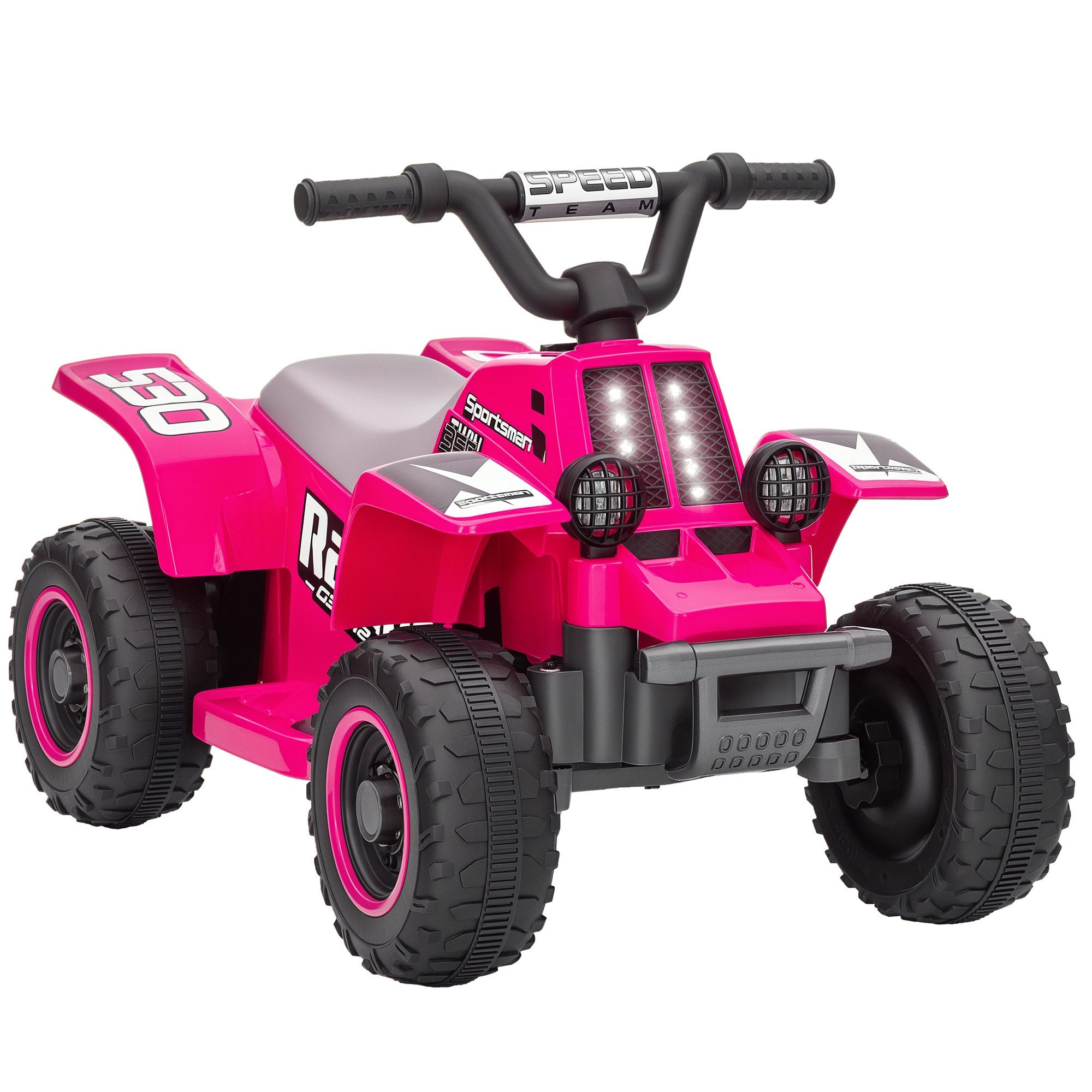 FELIXLEO Elektroläusekamm Elektrisches Quad Bike für Kinder, LED Lichter, 18 36 Monate, Rosa