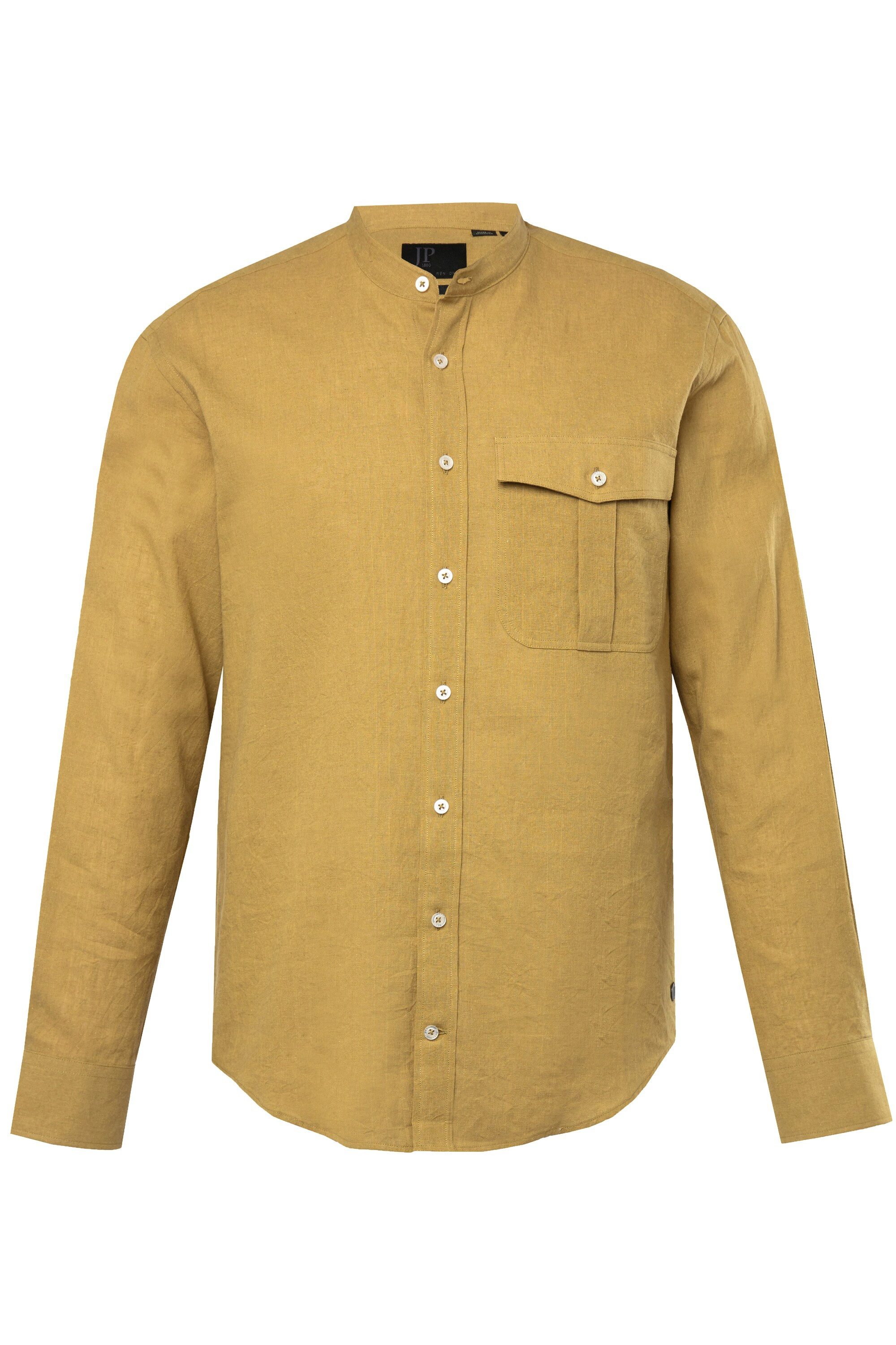 JP1880 Businesshemd Hemd Langarm Leinenmix Stehkragen Modern Fit günstig online kaufen