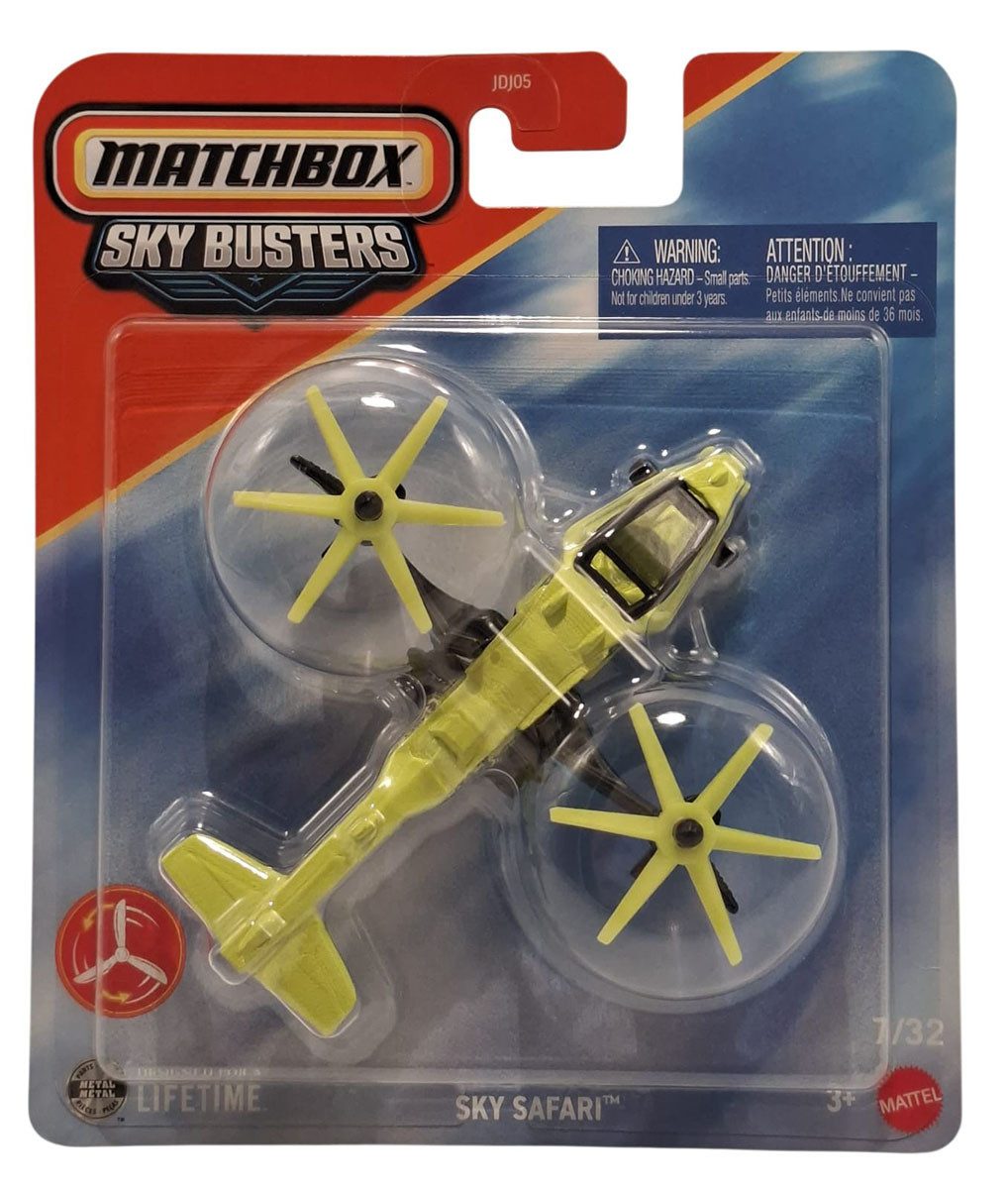 MATCHBOX Spielzeug-Flugzeug Matchbox Sky Busters Modellflugzeug Sky Safari Hubschrauber Flieger