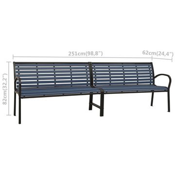 DOTMALL Gartenbank Parkbank Stahl und WPC wetterfest 251 x 62 x 82 cm