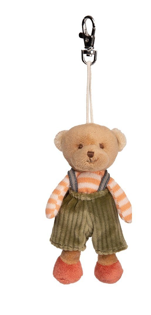 Bukowski Plüschanhänger Schlüsselanhänger Teddybär Baby Mavi in grüner Latzhose 10 cm