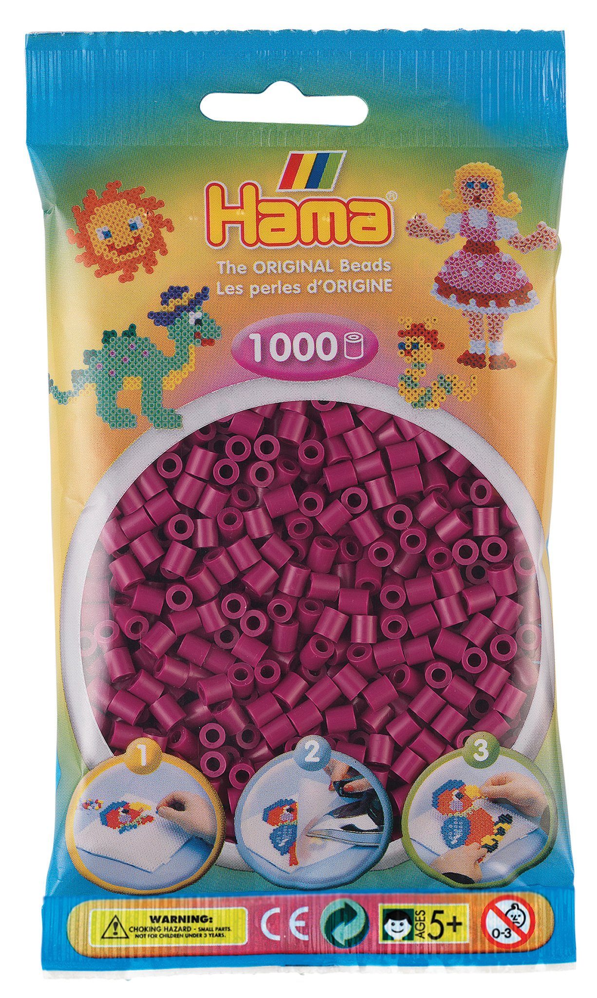 Dan Import Bügelperlen HAMA Bügelperlen Perlenbeutel 1000 Stück verschiedene Farben