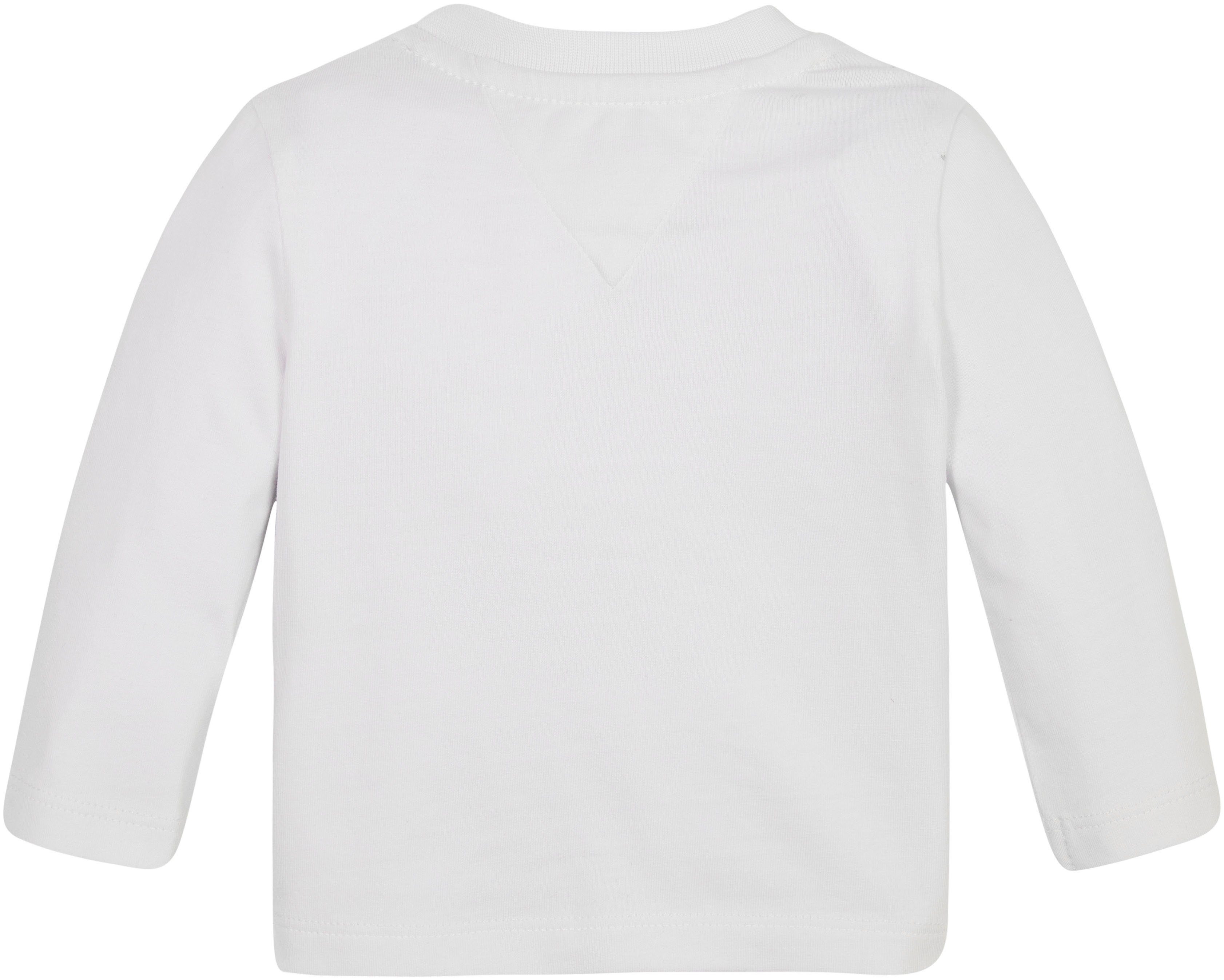 & L/S BABY White TEE Hilfiger Flag mit Tommy Hilfiger Langarmshirt Logo-Schriftzug MONOTYPE