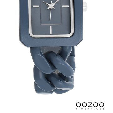 OOZOO Quarzuhr Oozoo Damen Armbanduhr Timepieces Analog, (Analoguhr), Damenuhr rechteckig, groß (ca 31x24mm) Kunststoffarmband, Fashion
