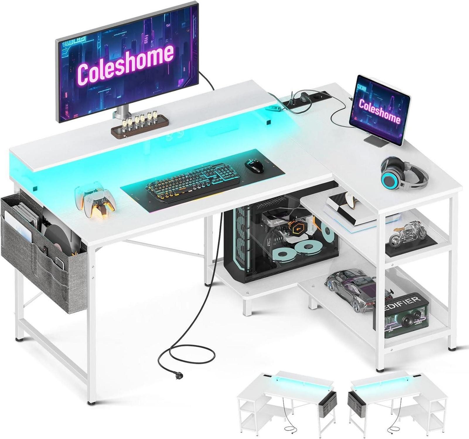 LuxusKollektion Gamingtisch Gaming Tisch L-Form LED günstig online kaufen