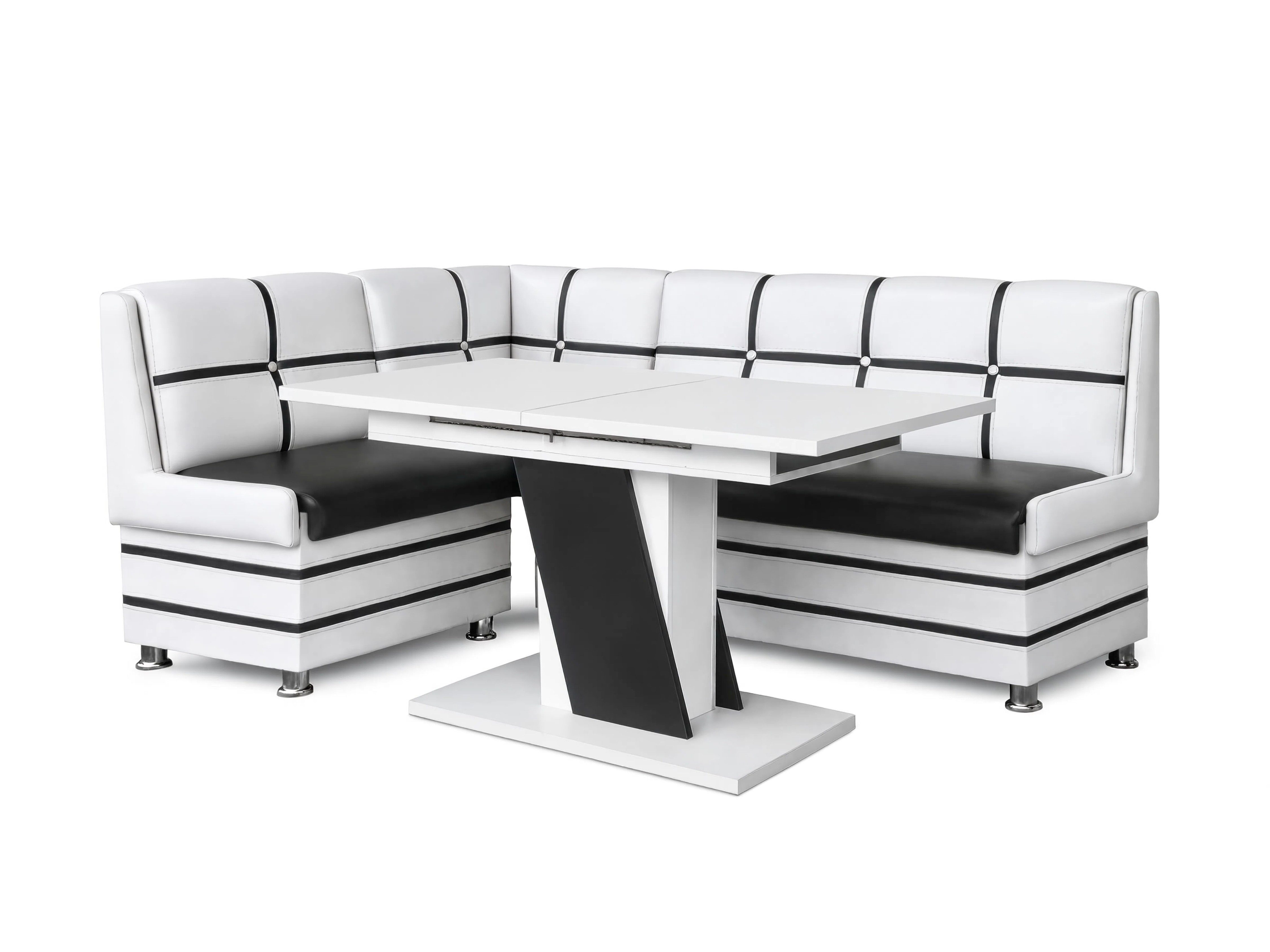 Rodnik Eckbank XXL-Größe mit Stauraum und ausziehbarer Tisch., beidseitig montierbar