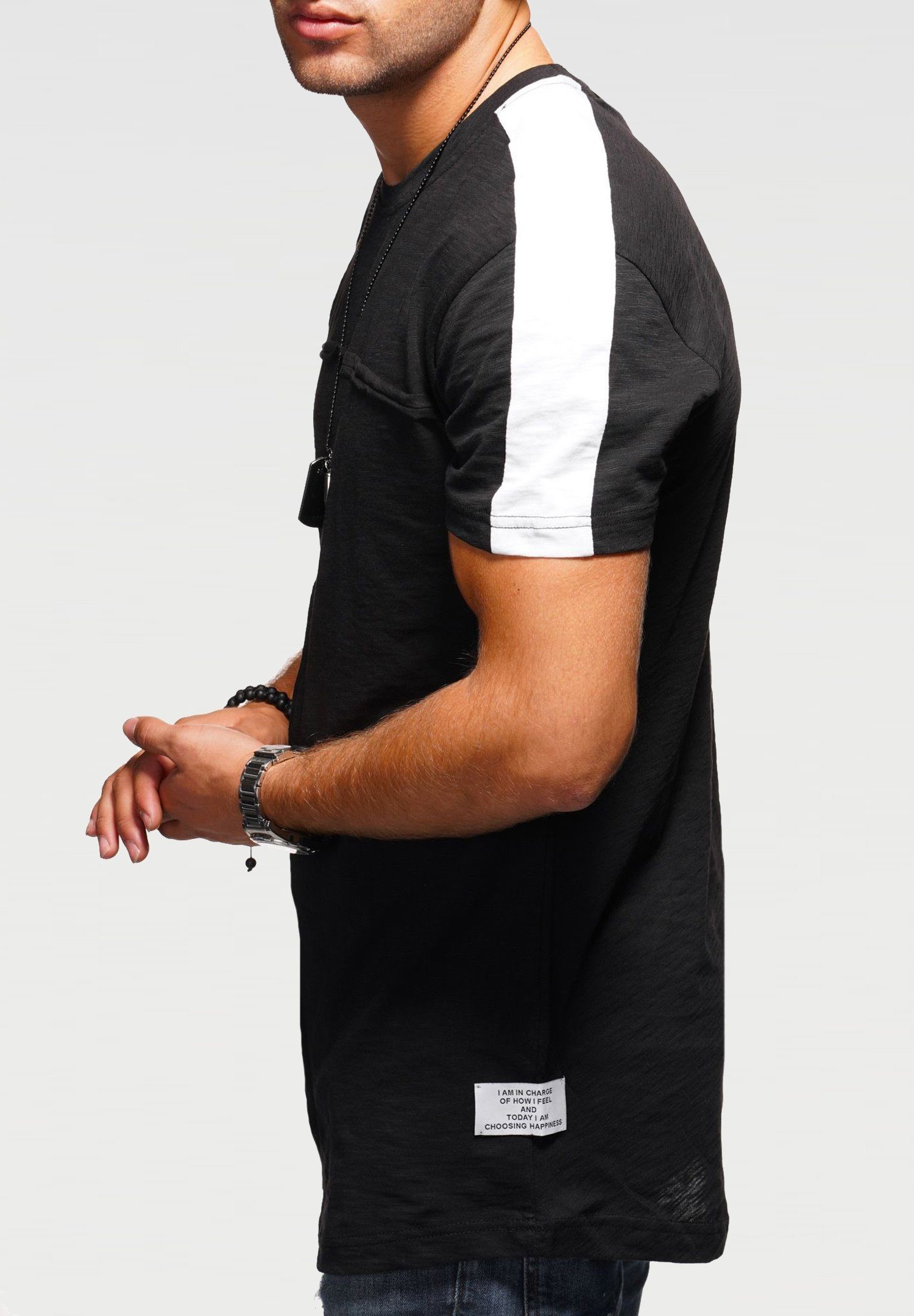 Schwarz MSPERTH Oversize-Stil im T-Shirt Premium 2Y