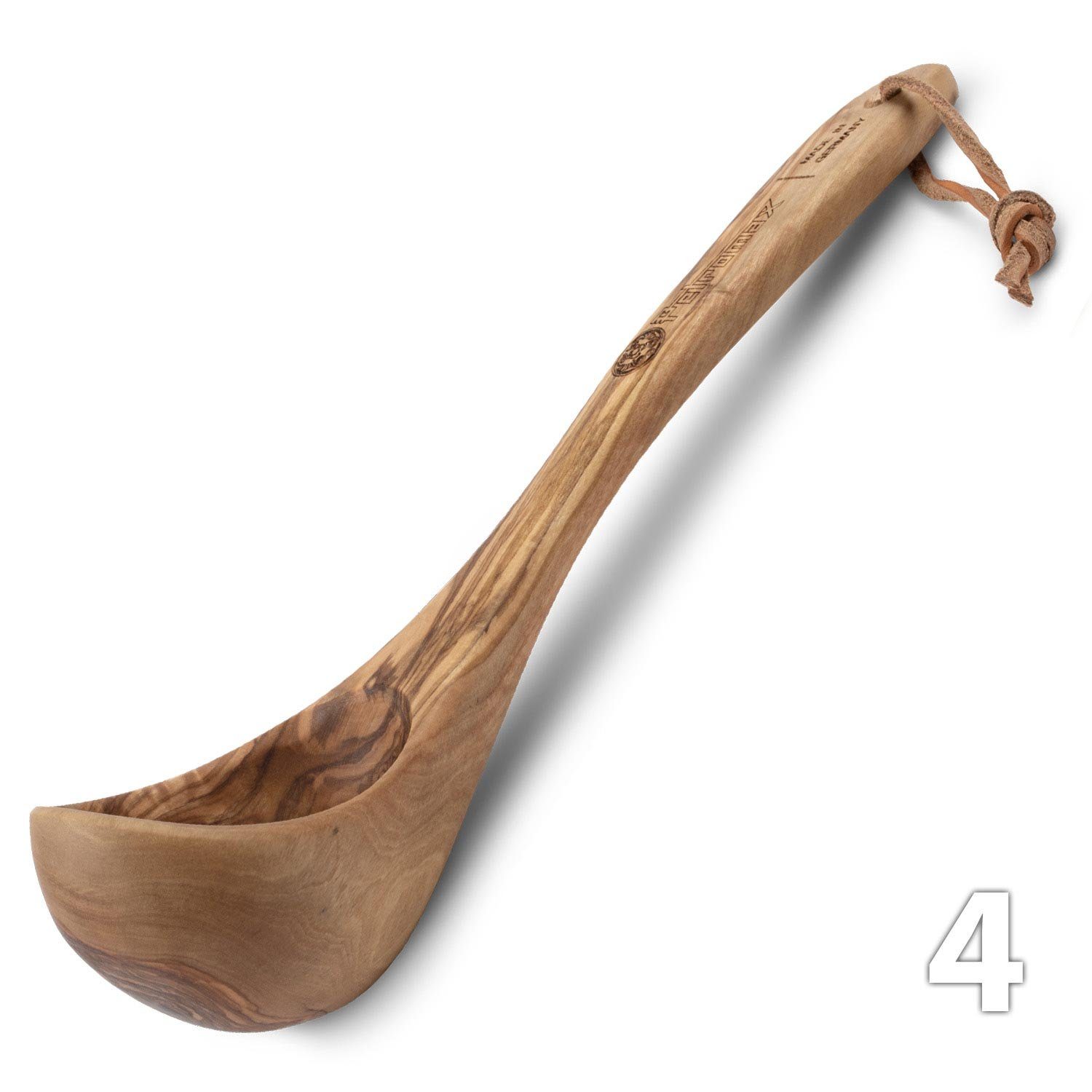 Petromax Schöpfkelle Olivenholz Schöpflöffel-erleben, 60 ml, (jede Kelle ein Unikat) nachhaltig Handmade Gesamtlänge 26 cm