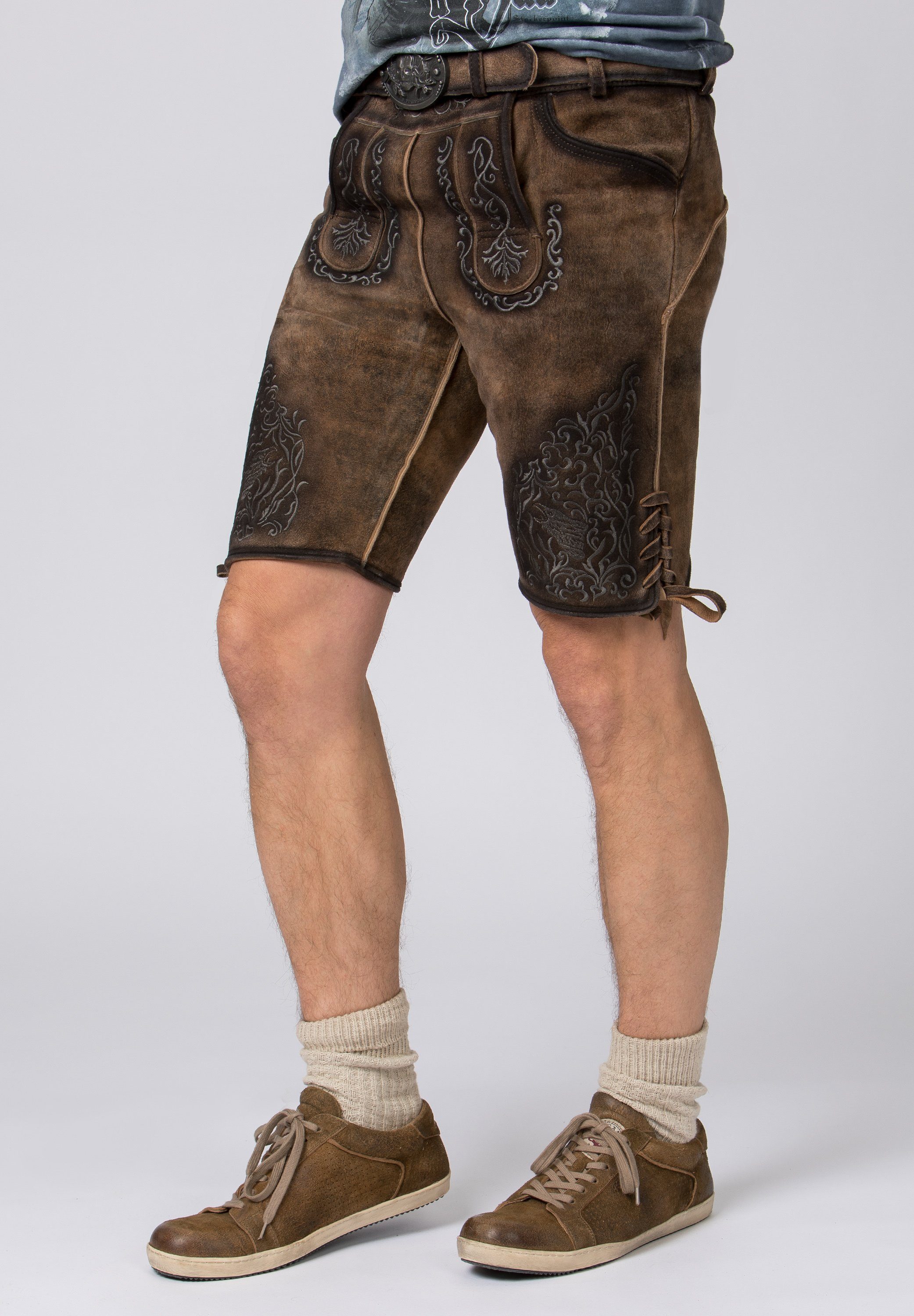 Trachtenlederhose Stockerpoint vintage-natur Finstawoid tabak