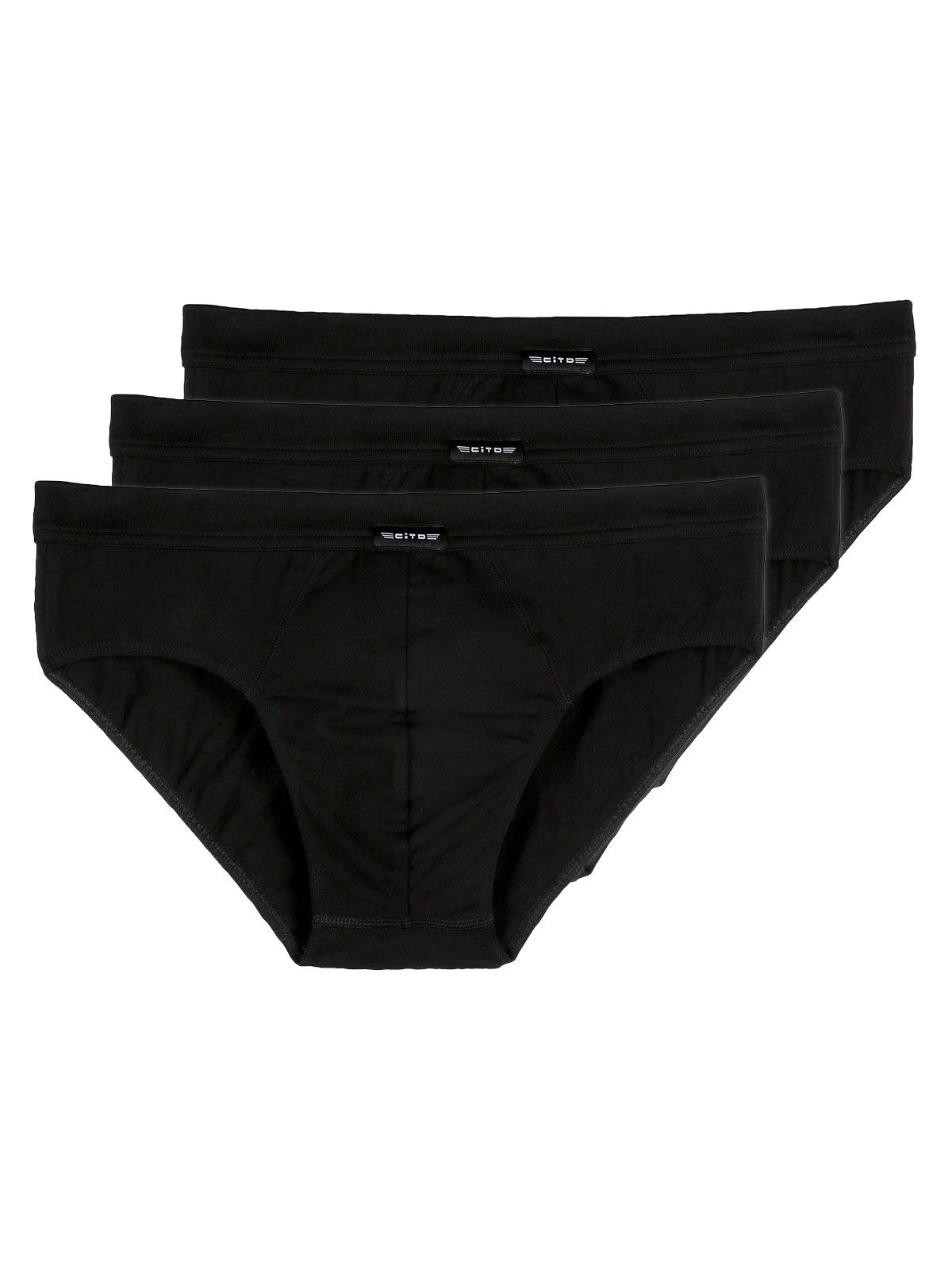 CiTO Slip 3er Pack Herren Slip cotton flex (Packung, 3-St) gerundeter Beinausschnitt