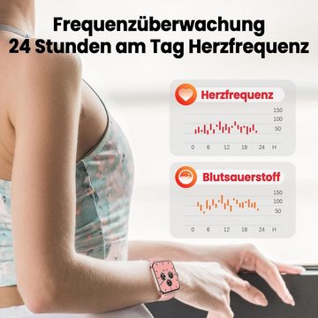 zaisia Smartwatch (1,91 Zoll, Android, iOS), mit Telefonfunktion, Schrittzähler Herzfrequenz SpO2, IP68 Fitnessuhr