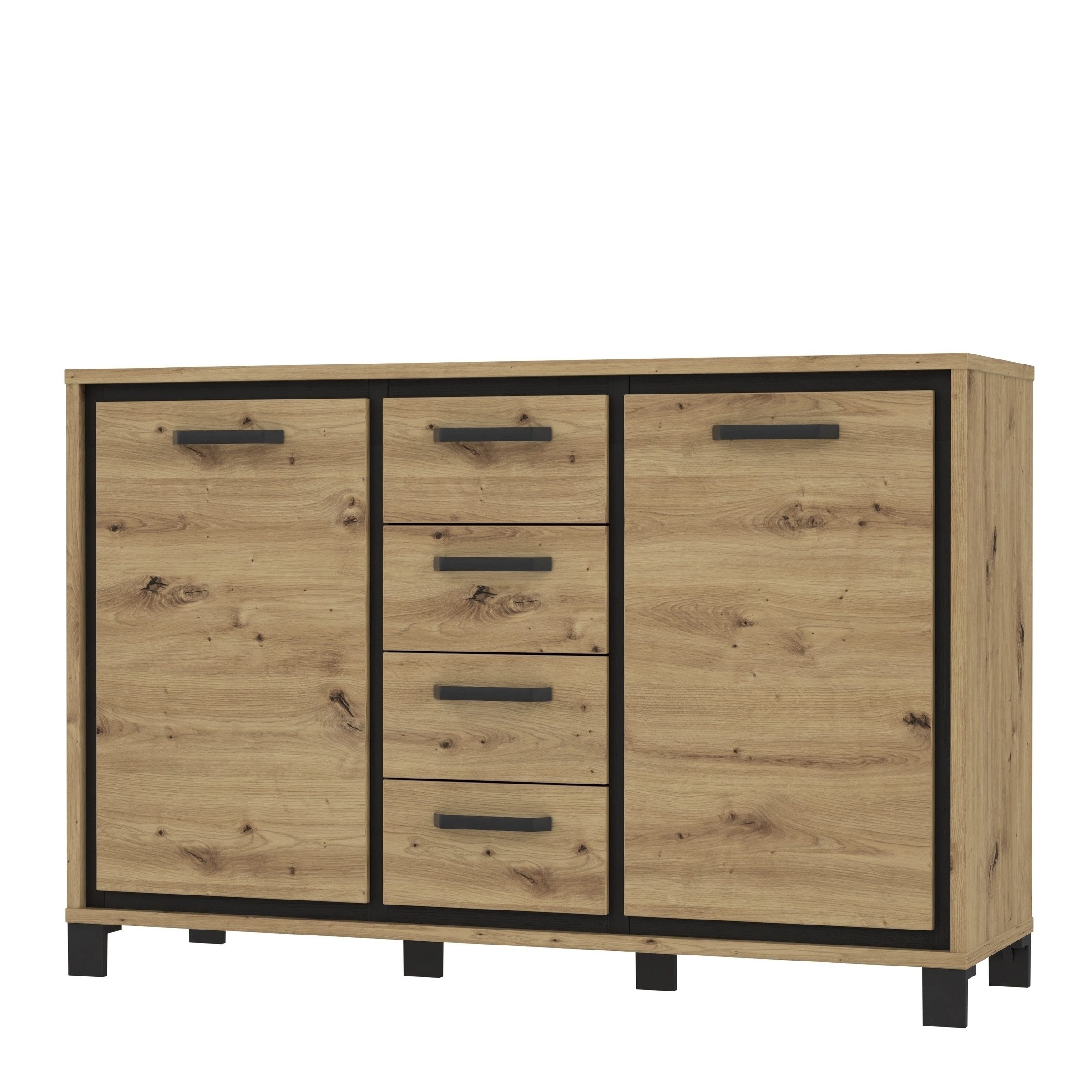 freiraum Kommode Trondheim, in schwarz,braun - 138,4x91,2x41,5cm (BxHxT)