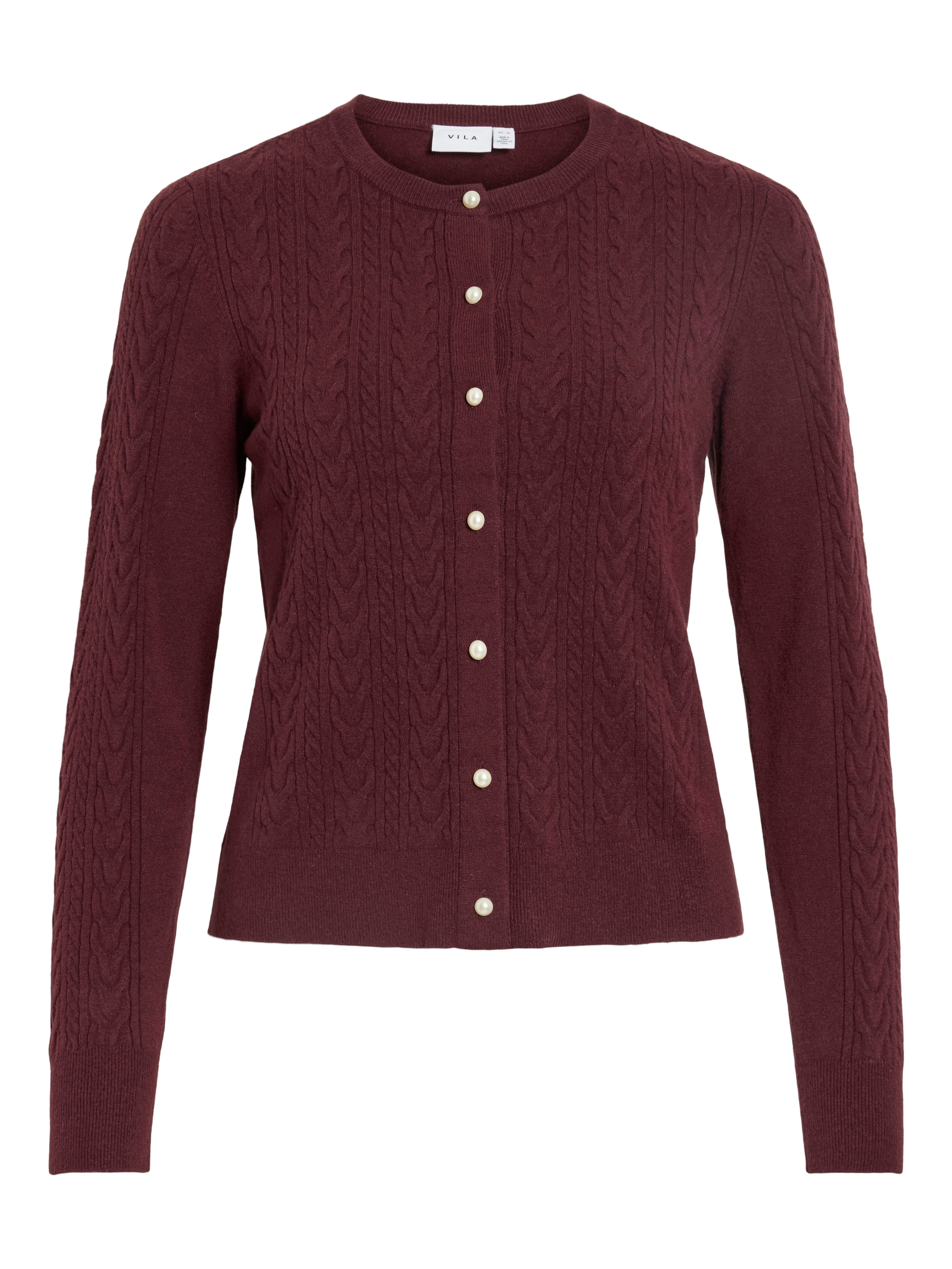 Vila Strickjacke VIKERRY CABLE L/S KNIT CARDIGAN-NOOS Materialmix, normal geschnitten – Bild 4 von 4