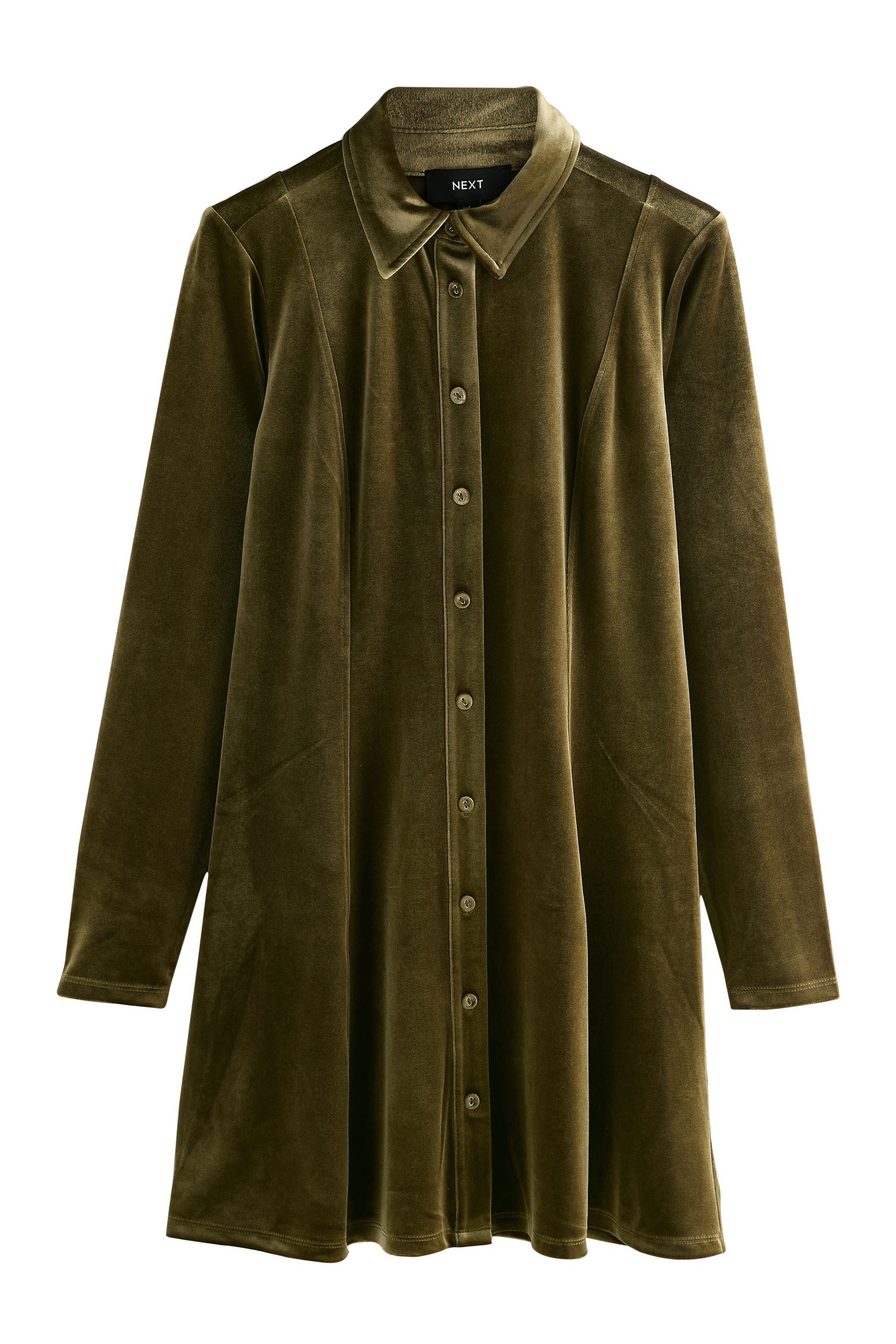 Next Minikleid Langärmeliges Samt-Hemdkleid in Minilänge günstig online kaufen